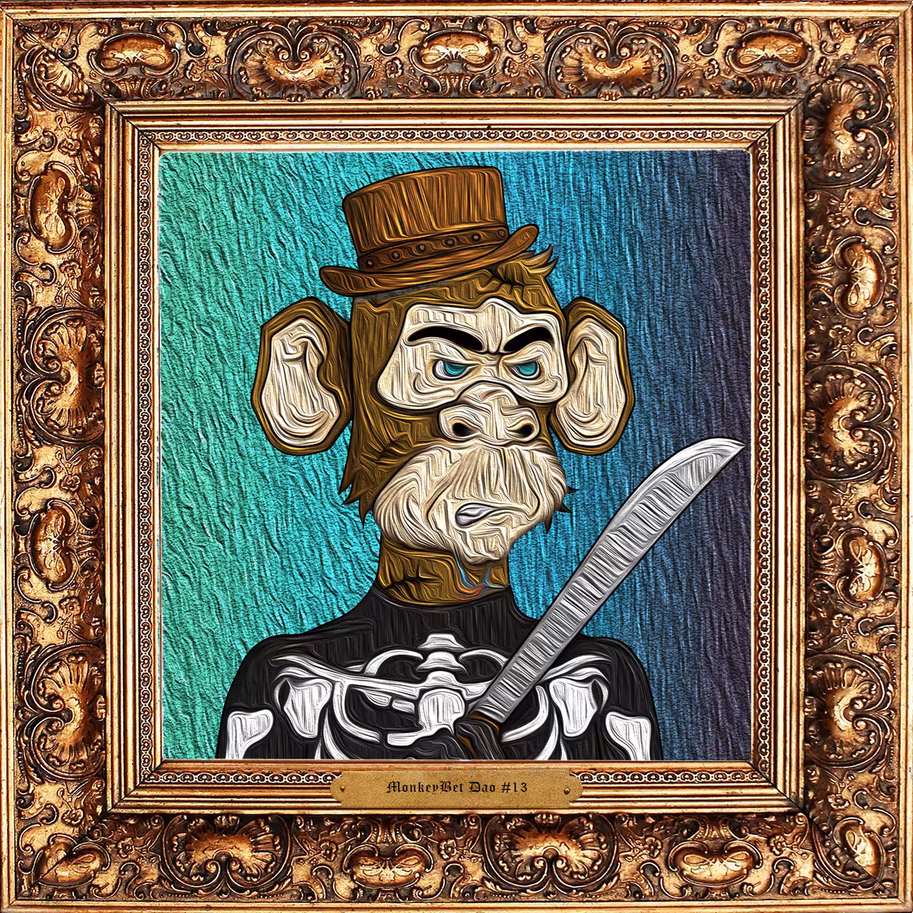 MonkeyBet Dao Framed Oil #13