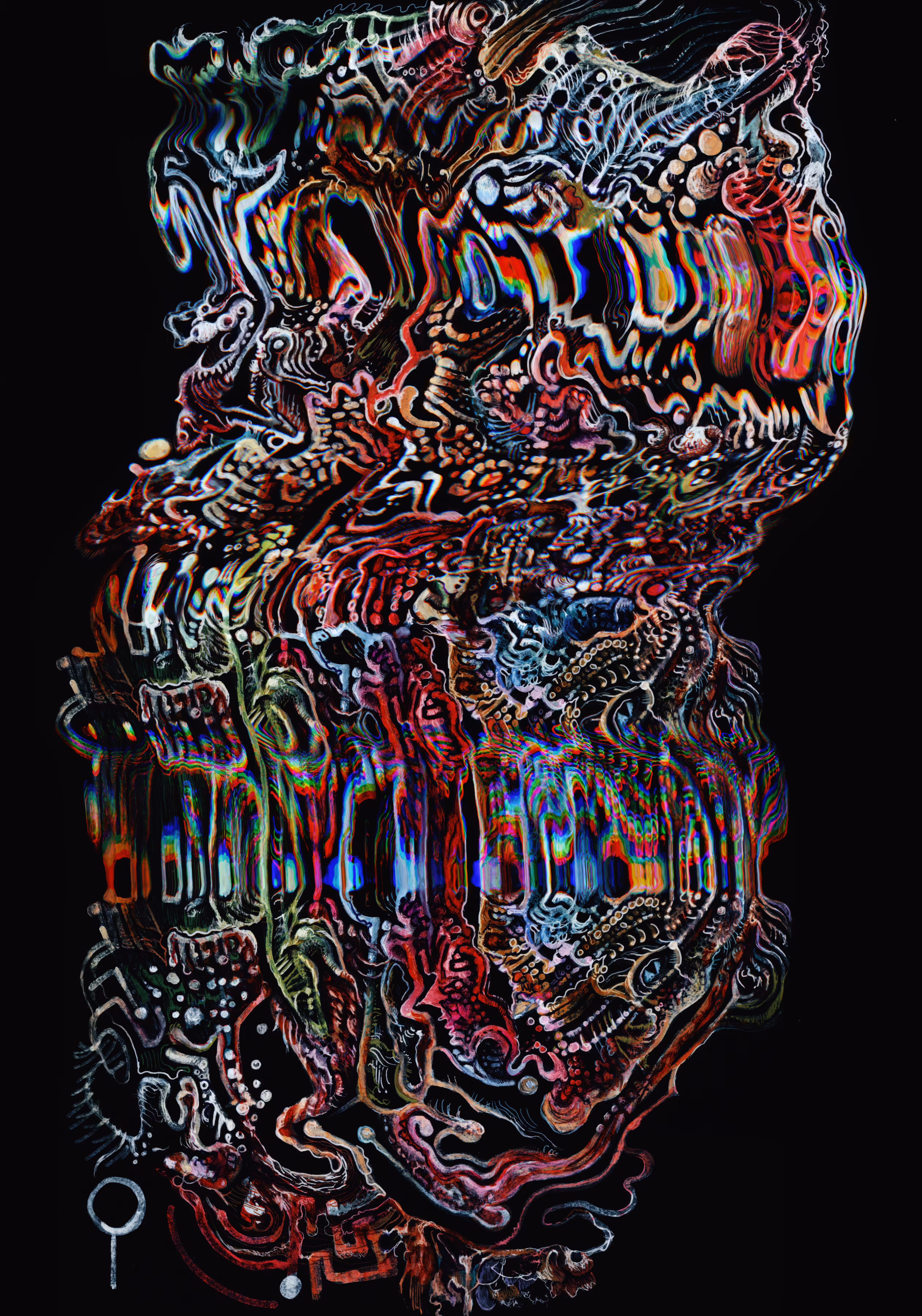 Glitched scan of an internal map drawing