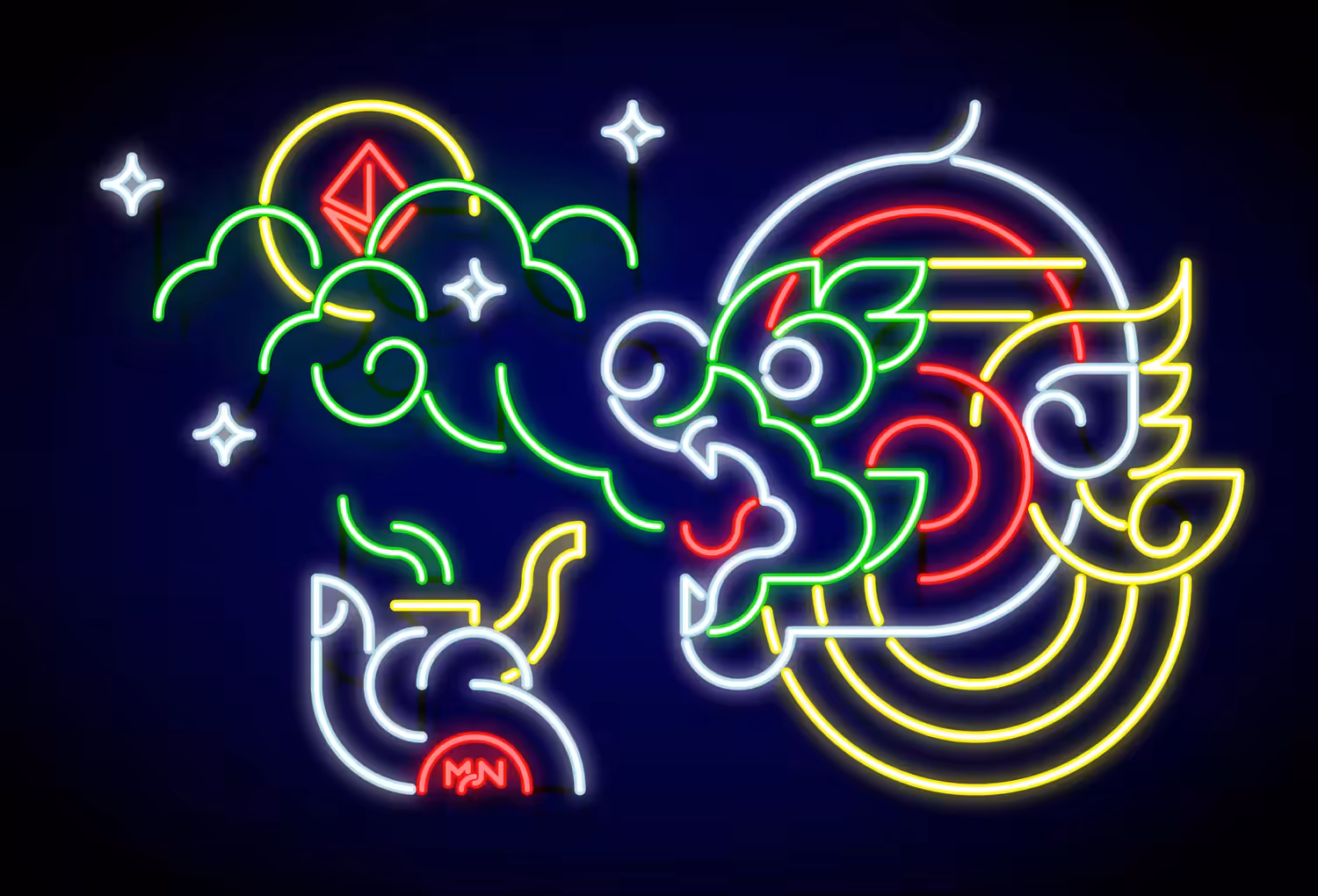 Smoking Monkey Neon