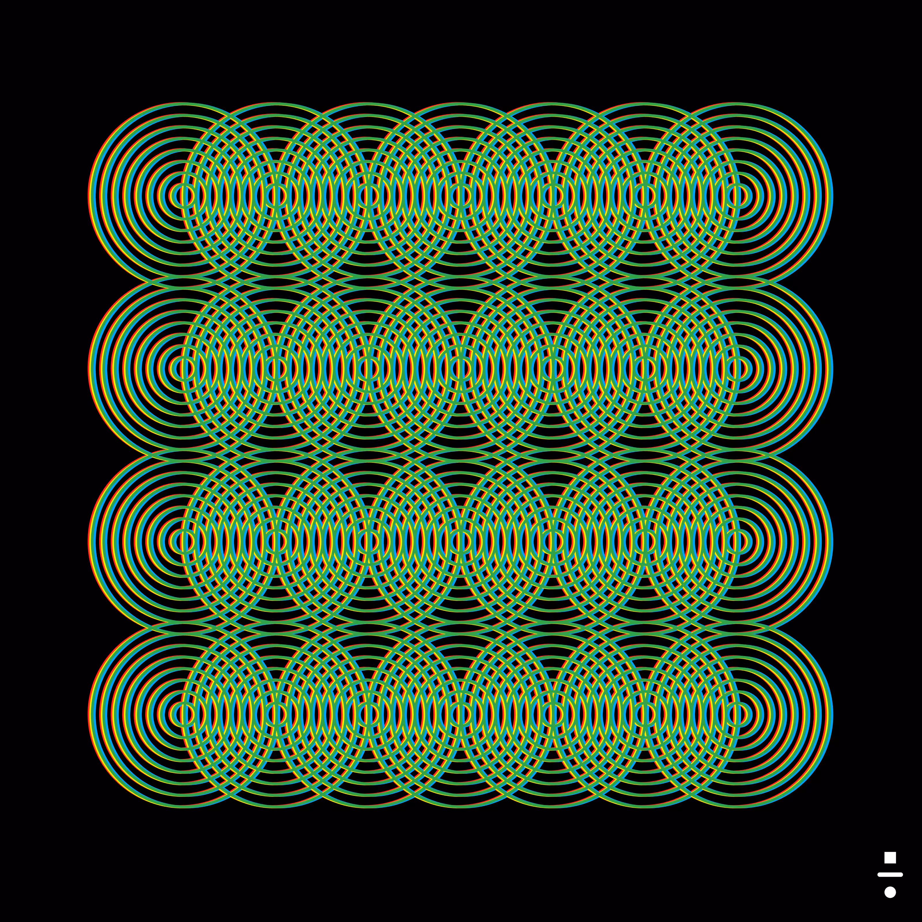 June 8: 4 Row Moire Grid