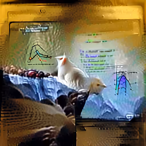 A white cat watching gradient descent and gradient ascent argue