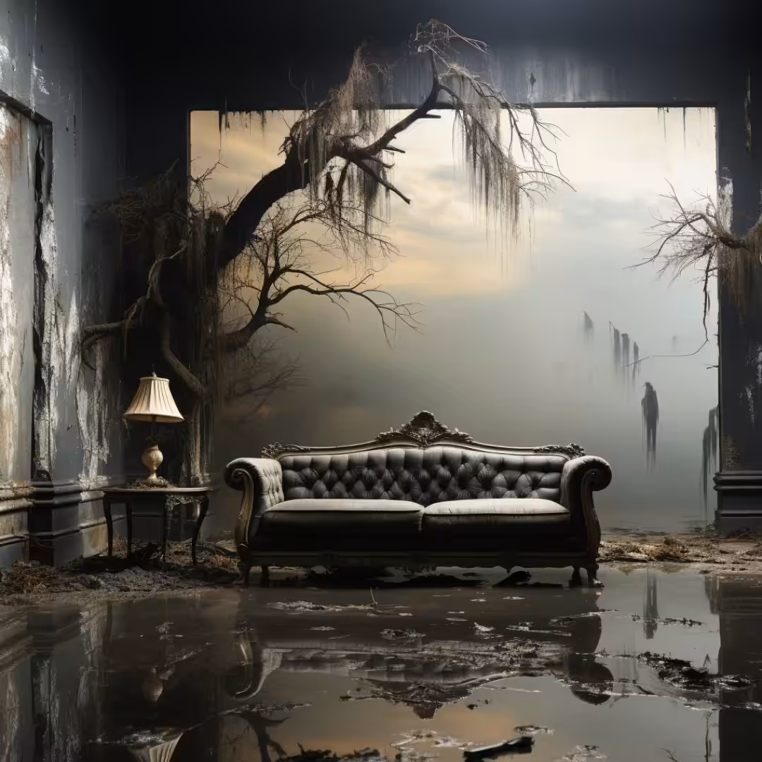 The abandoned living room