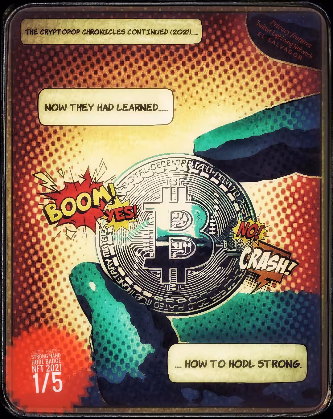 CryptoPop: Bitcoin 'Strong Hand' HODL Badge (2021)