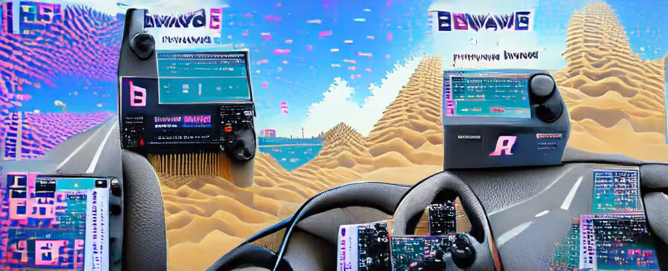 Endless Drive through the Cyberpunk Desert