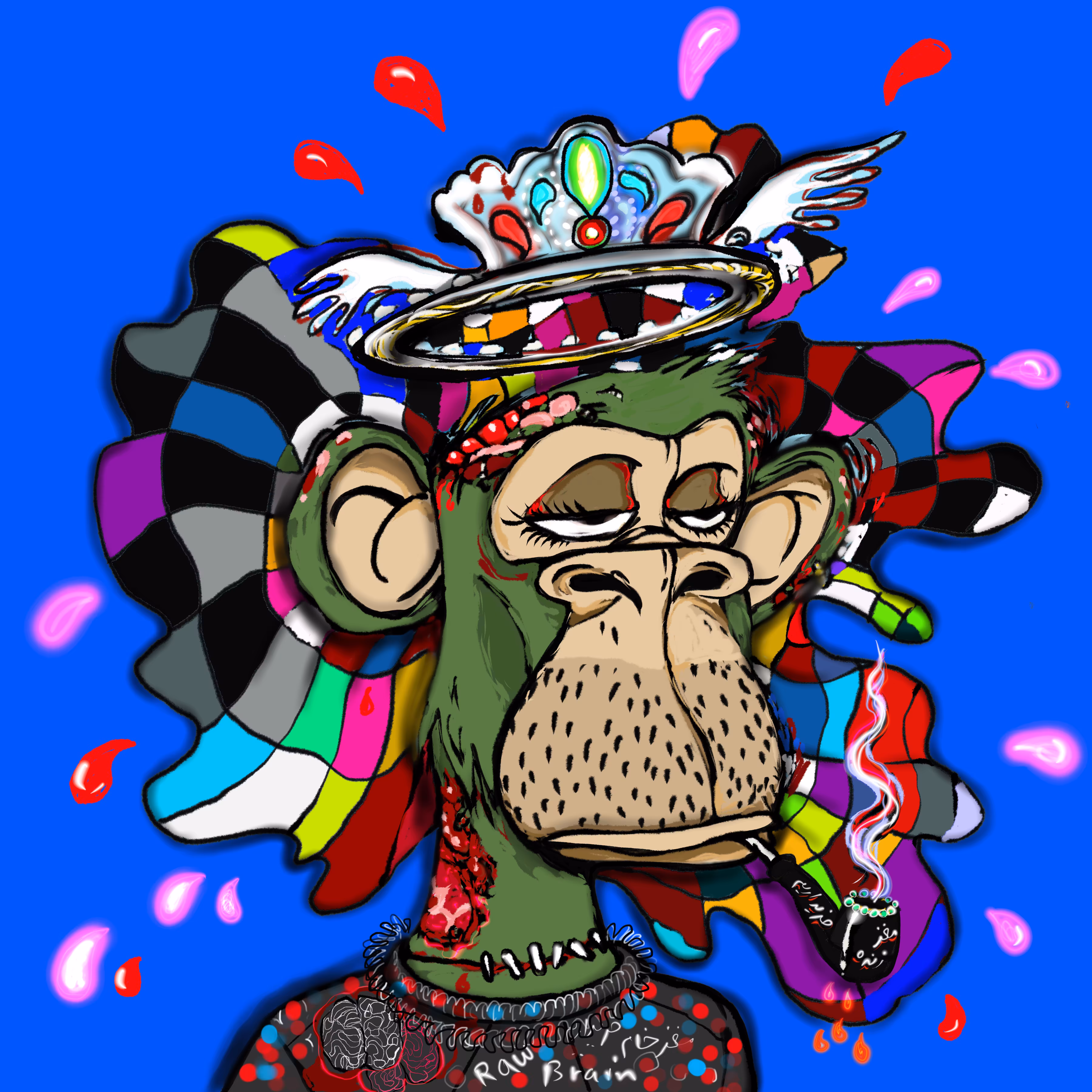 #1 - derivative of BAYC #1957 by @mobasseriart - "Zombie King"