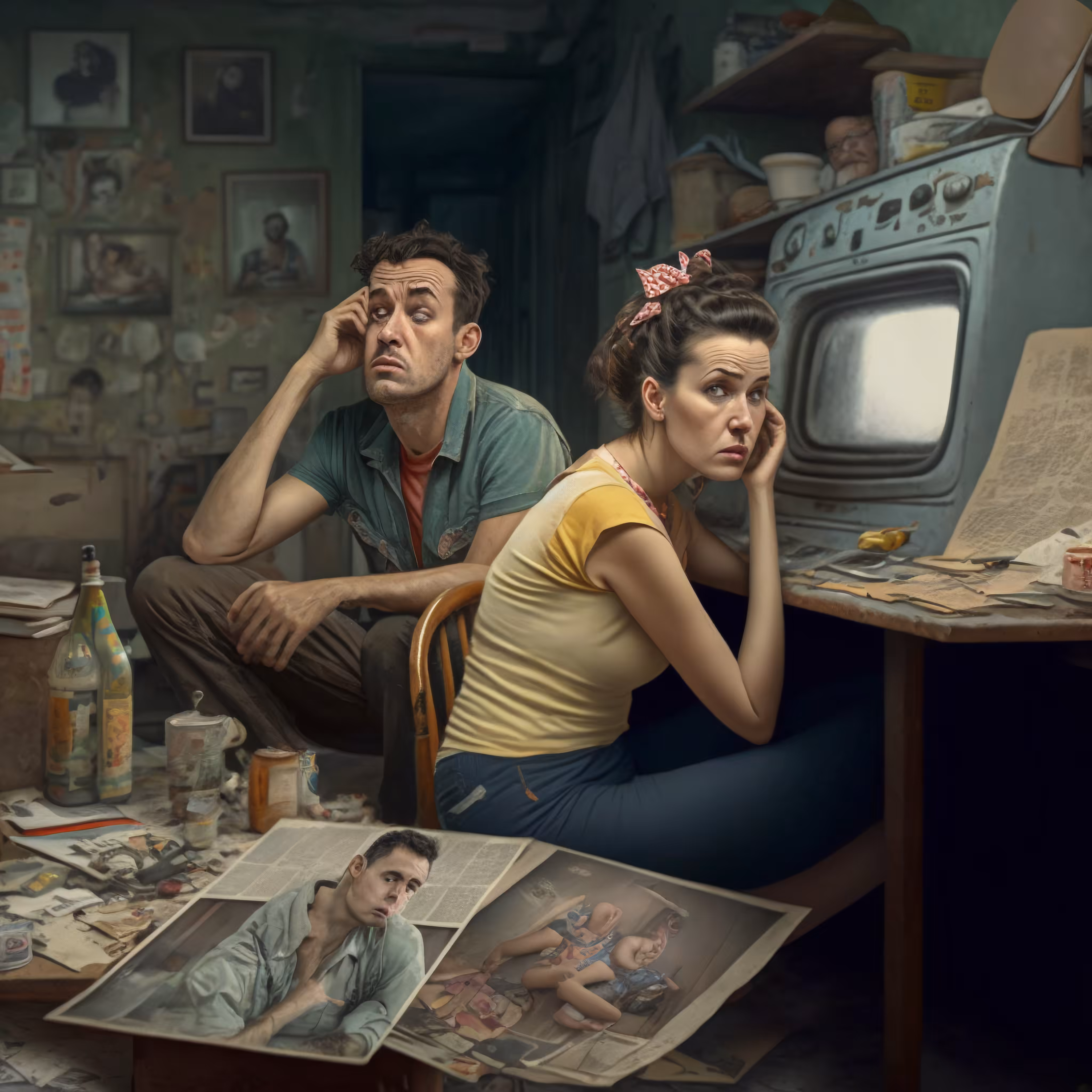 Artist couple Johnson in their bunker.