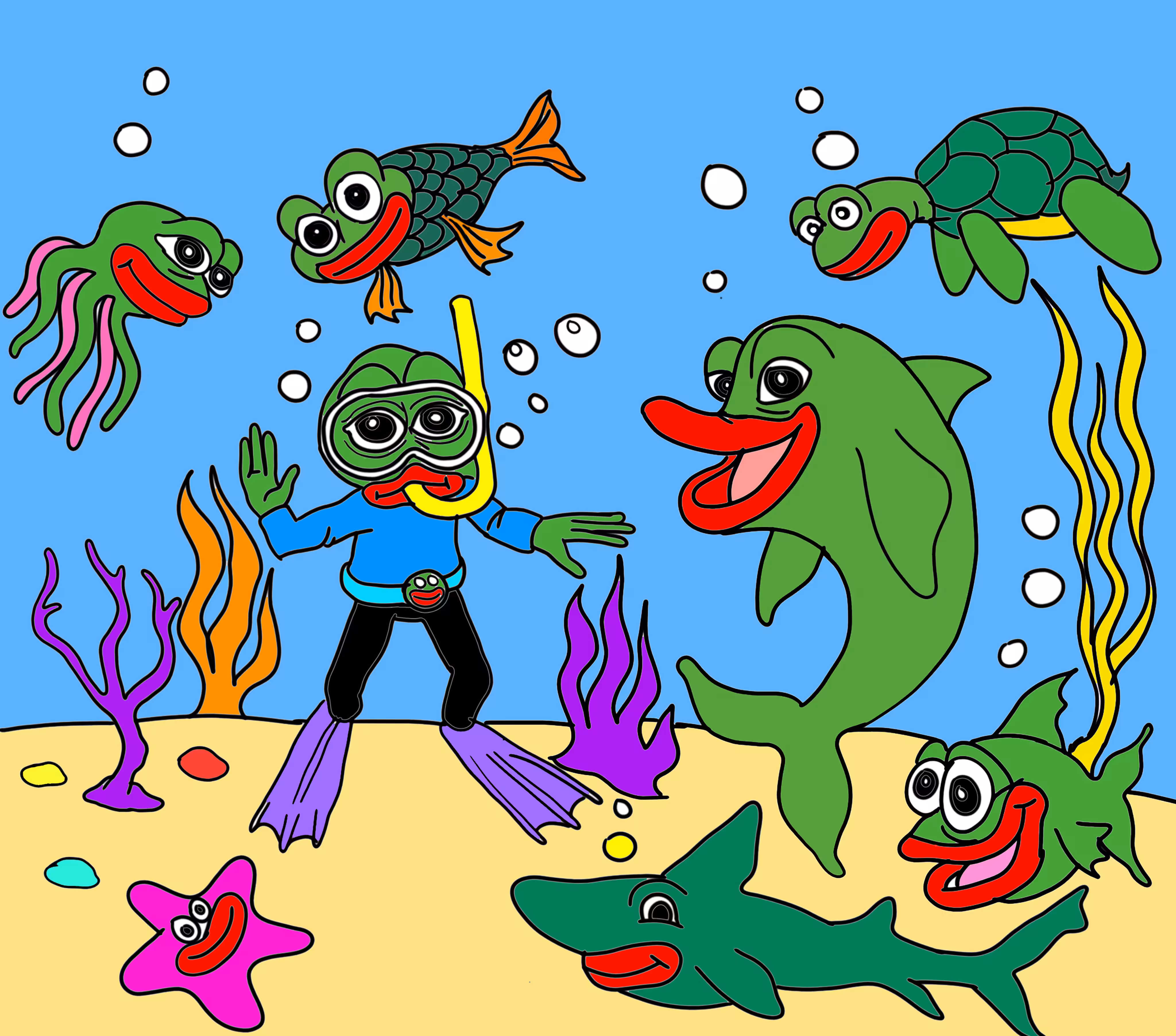 Pepe Under The Sea