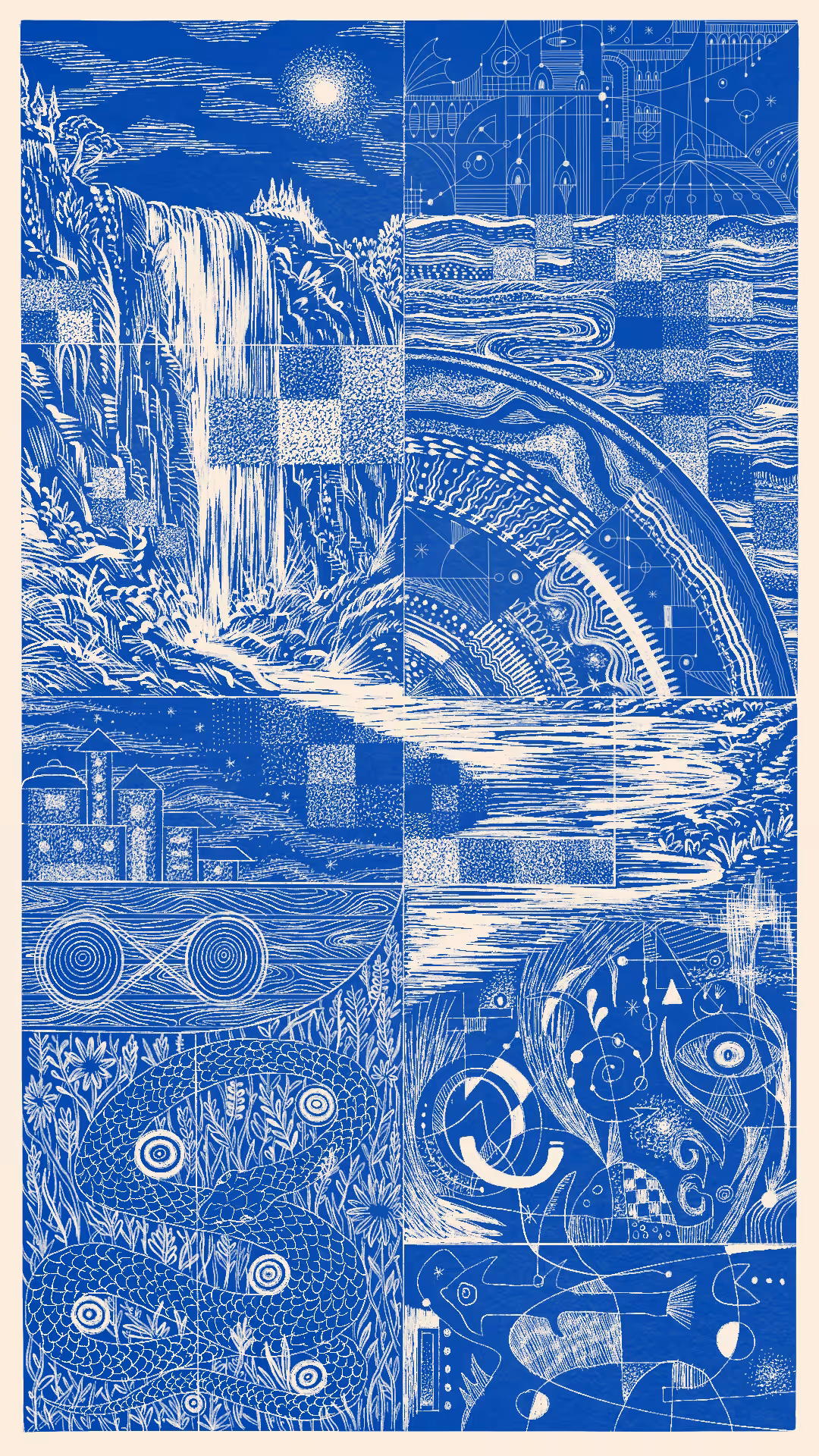 Land Contour and Waterfall