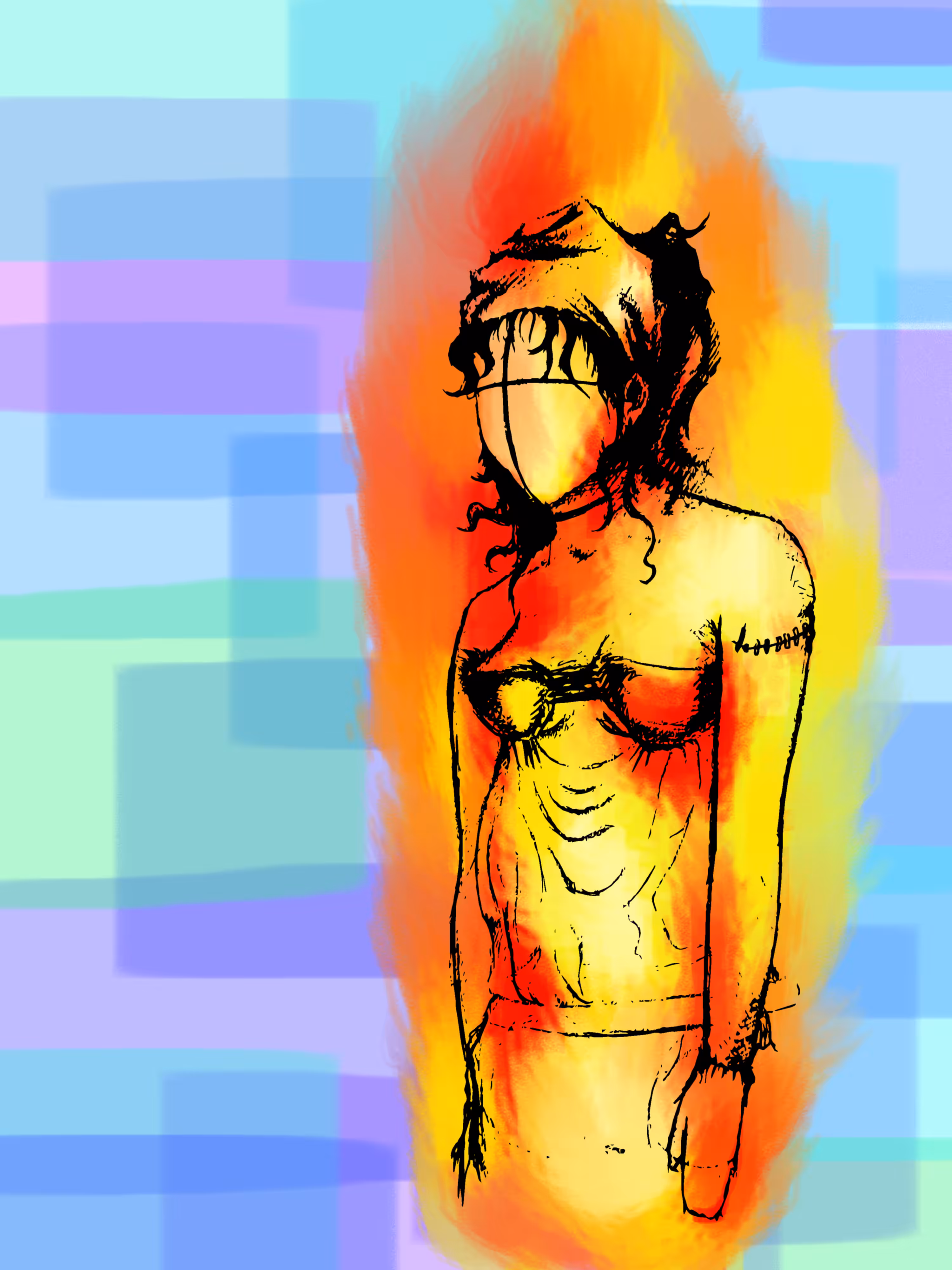 Woman on fire