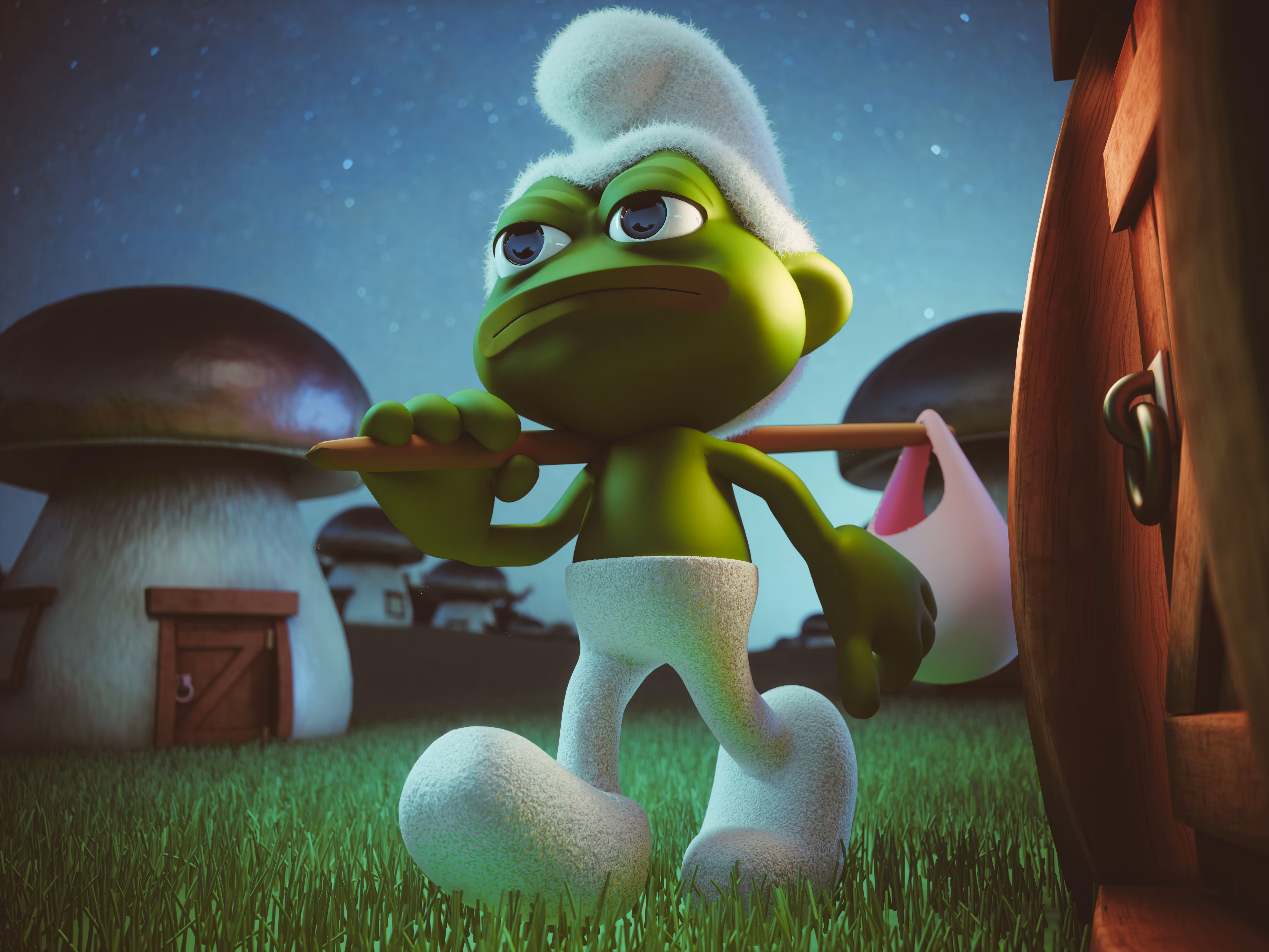 メカ PEPE Smurf 🐸 leaving home