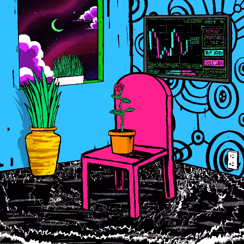 pink chair in the blue room #118