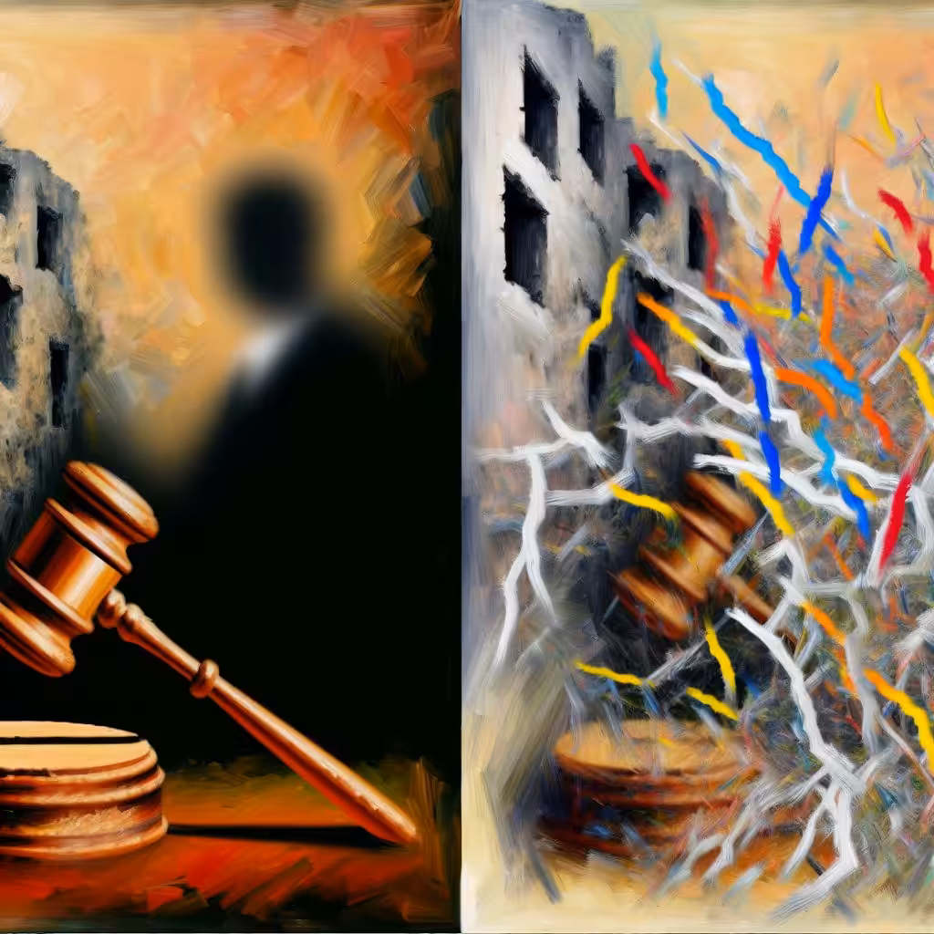Suspended Beneath Justice's Gaze