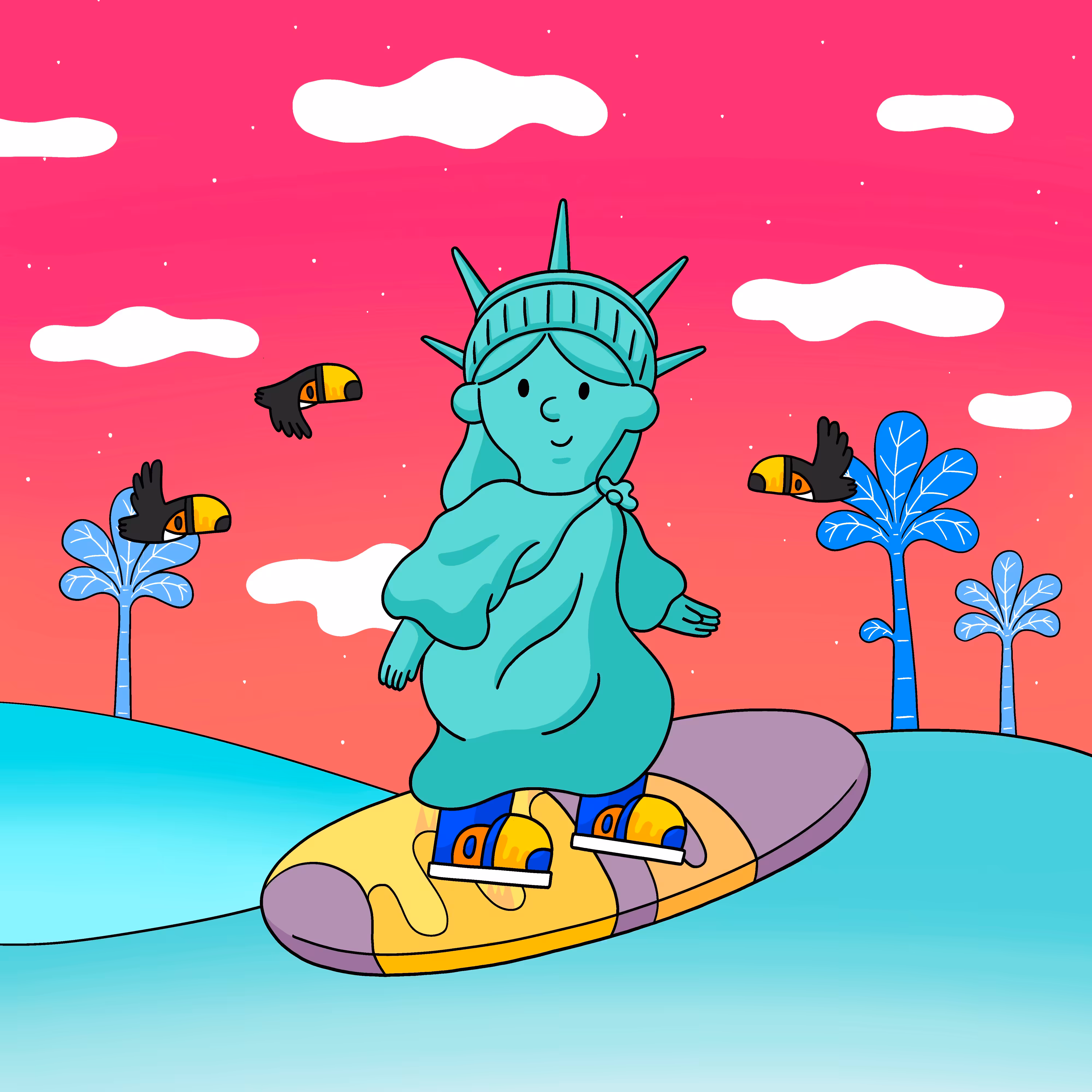 Surfing Statue🗽