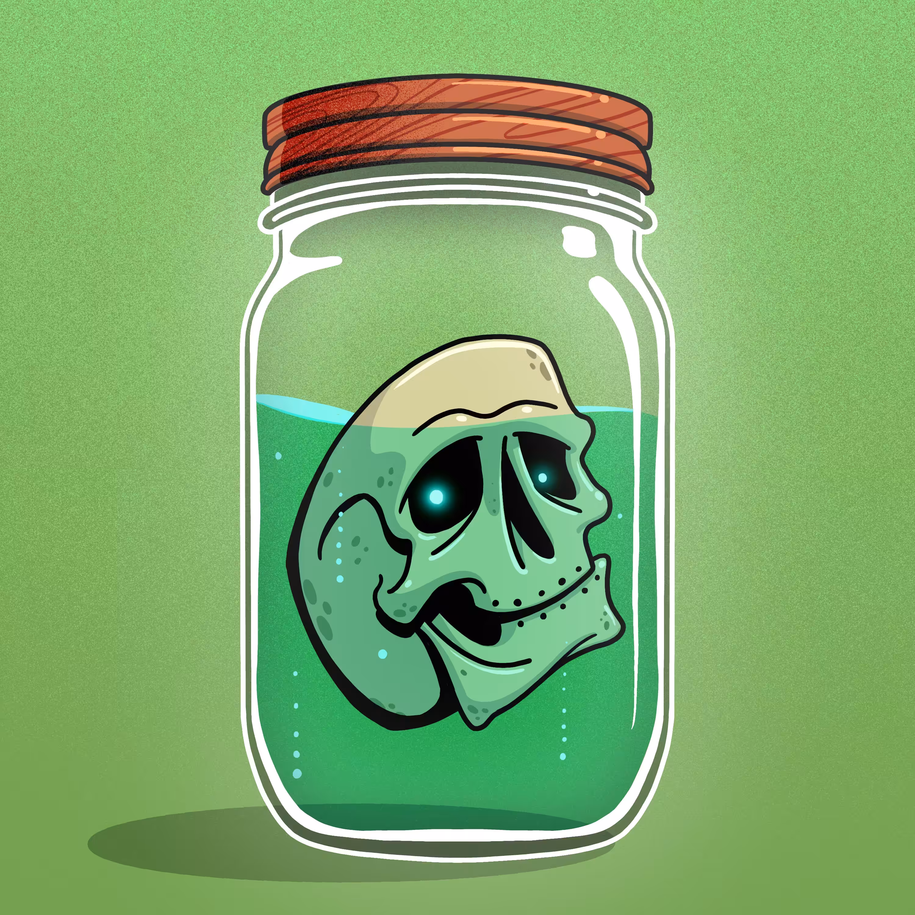 FUNKY SKULL (wooden lid)