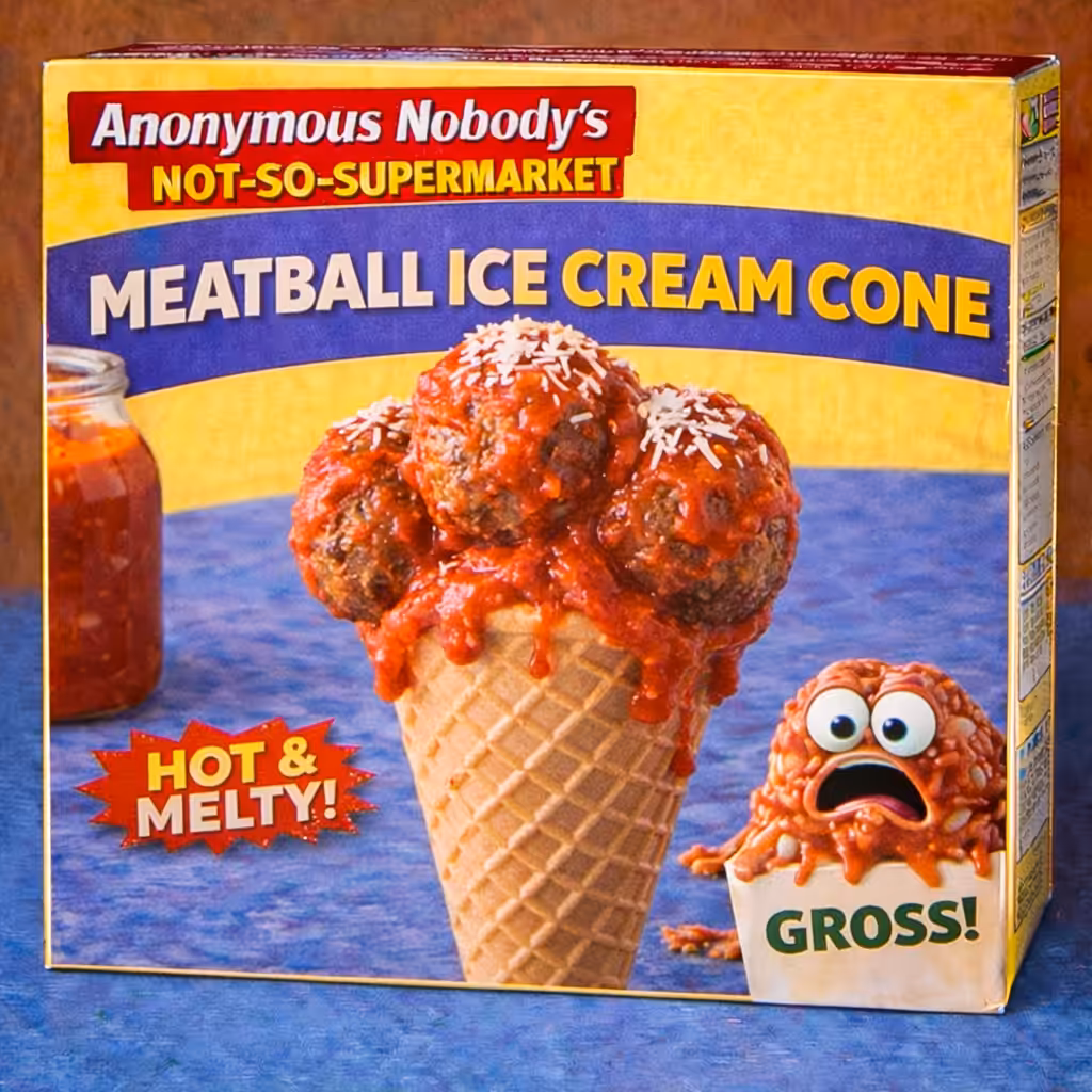 Anonymous Nobody’s Not-So-Supermarket: Meatball Ice Cream Cone