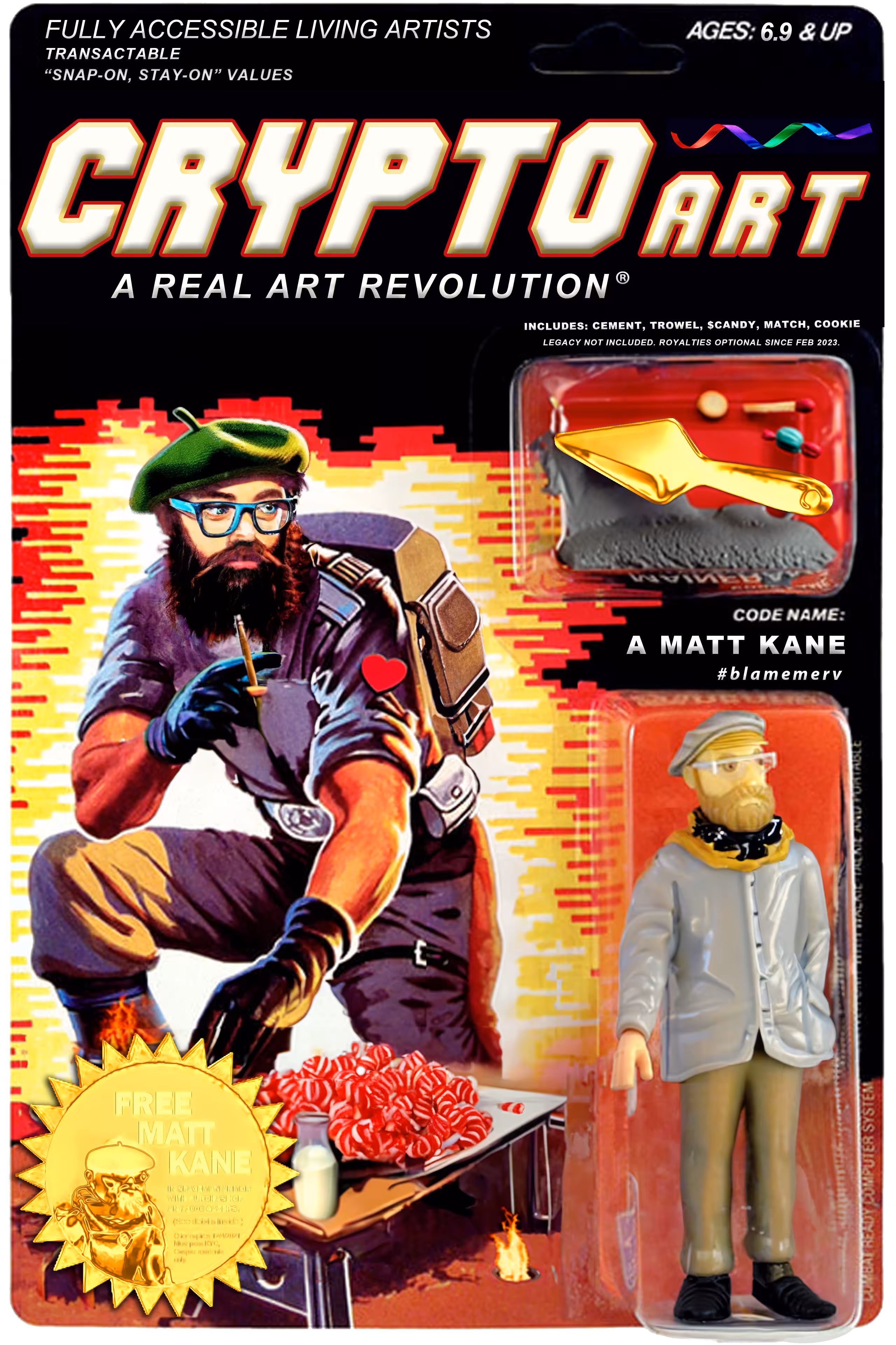 Souvenirs: A MATT KANE Action Figure with Golden Cement Trowel