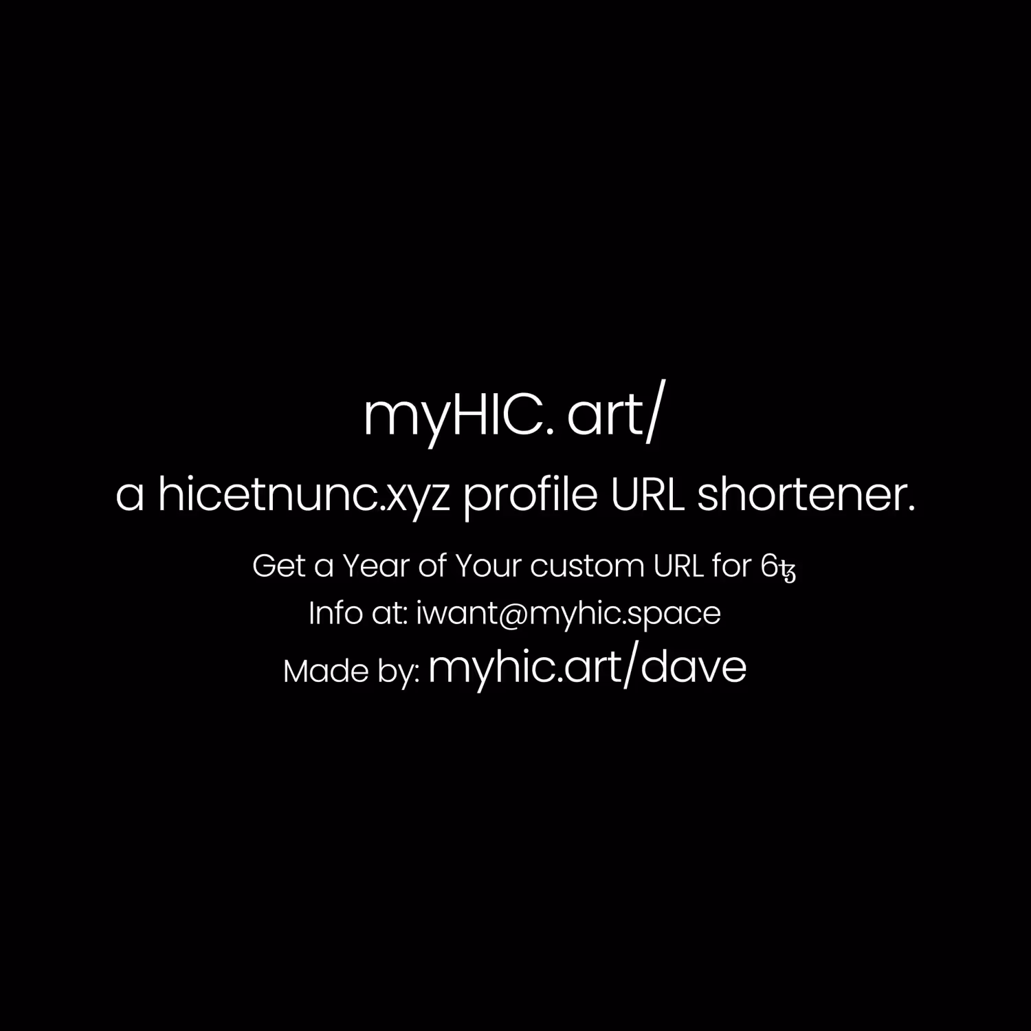 myHic.art URL Shortener