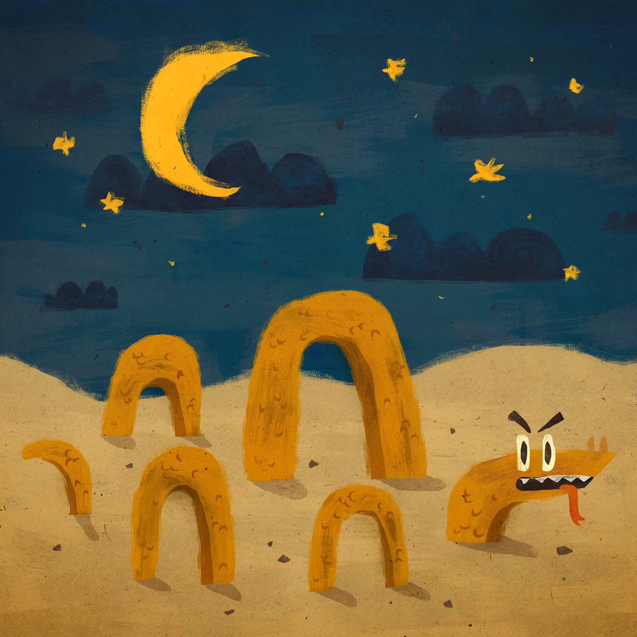 Night Night in Desert
