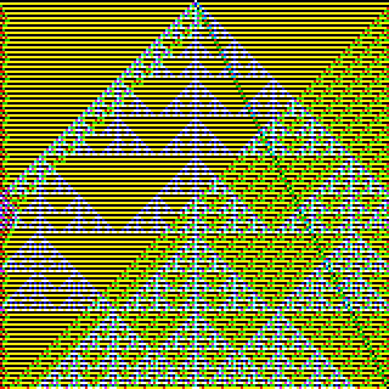 RGB Elementary Cellular Automaton #387