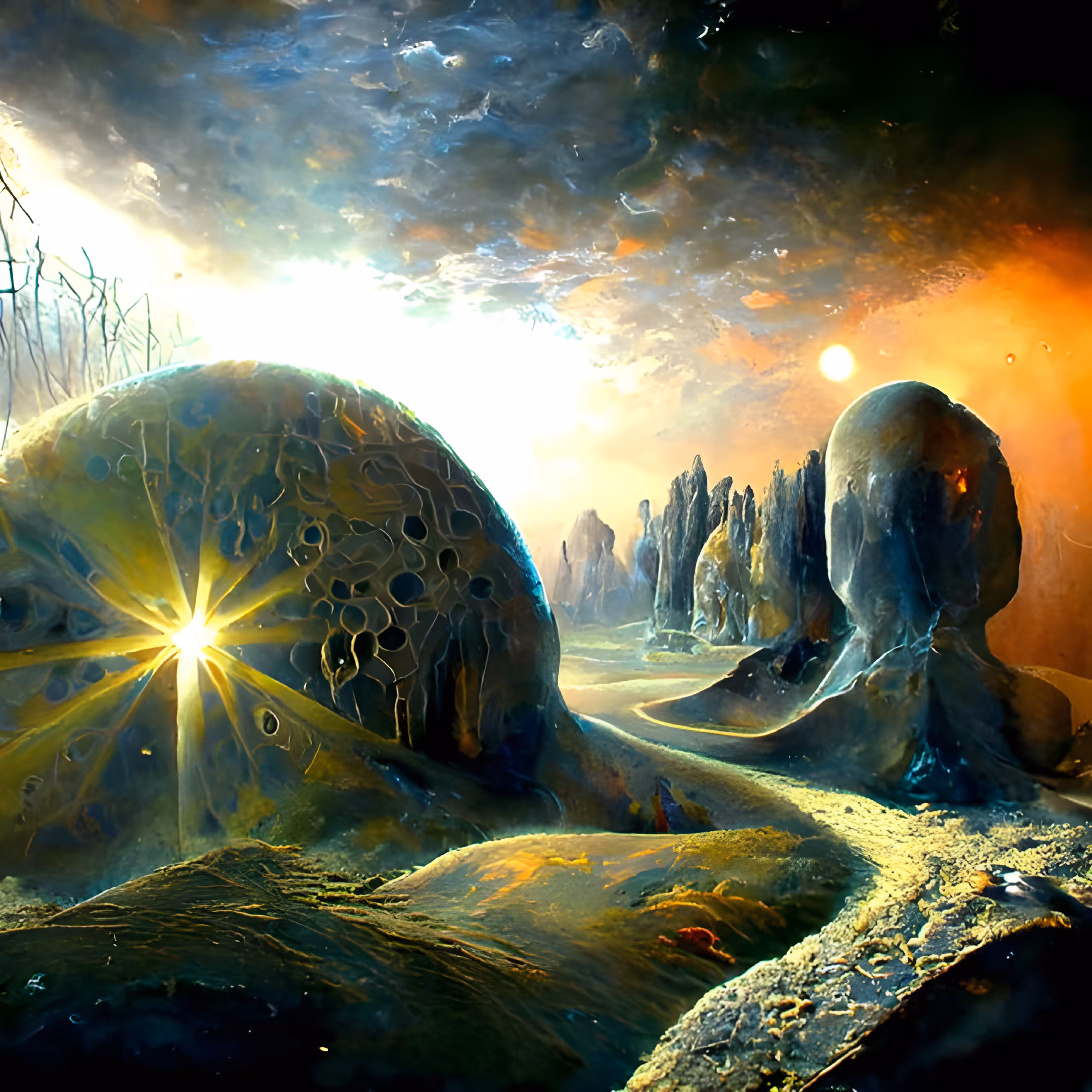 Sunset Over The Alien Planet