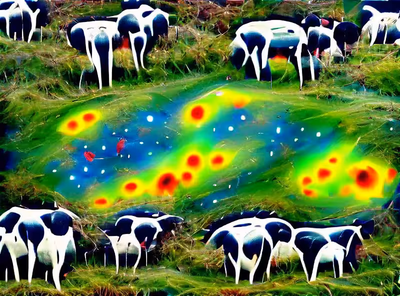 Abraham's First Works: Cows on Selsley Common grazing on mycelial bits of continuous mapping of the cosmological expansion