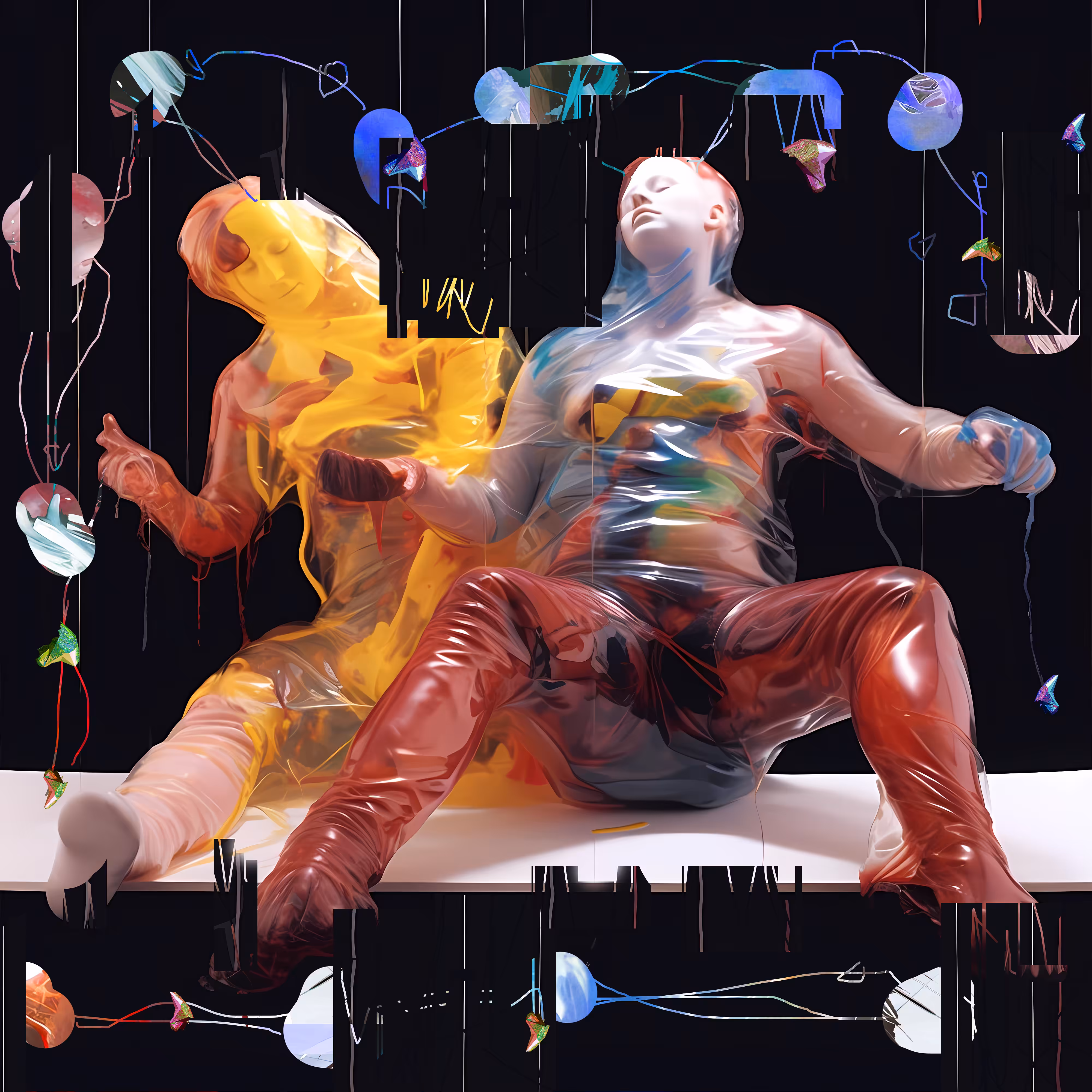 Synthetic couple sitting on board I