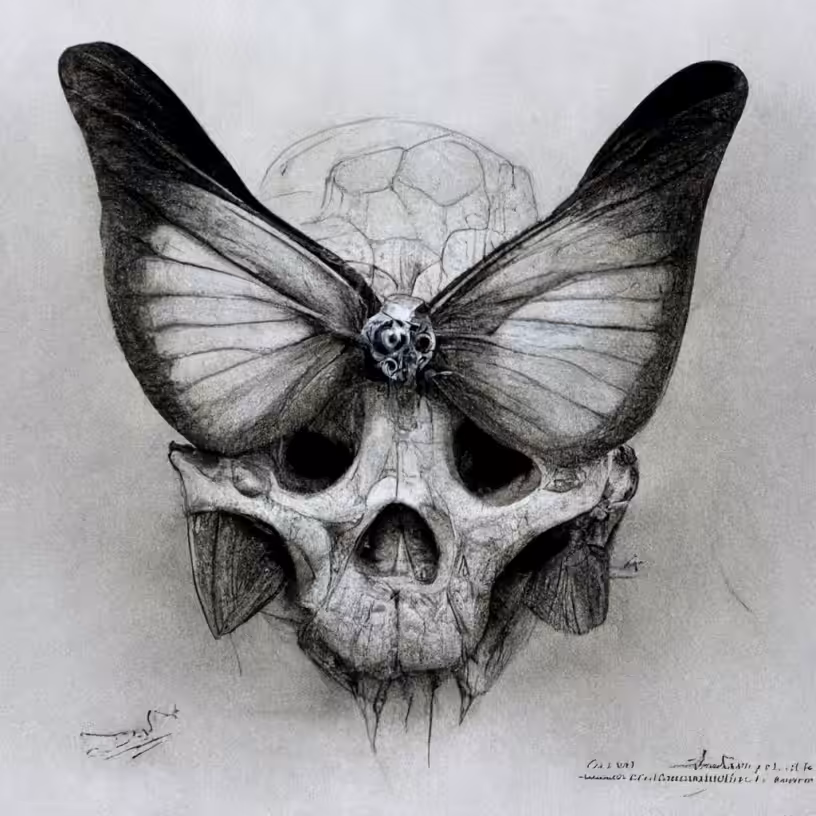 O.G. SPIRATOM - Butterfly Skullz 💀🦋 AI Concept Sketch for Rudi