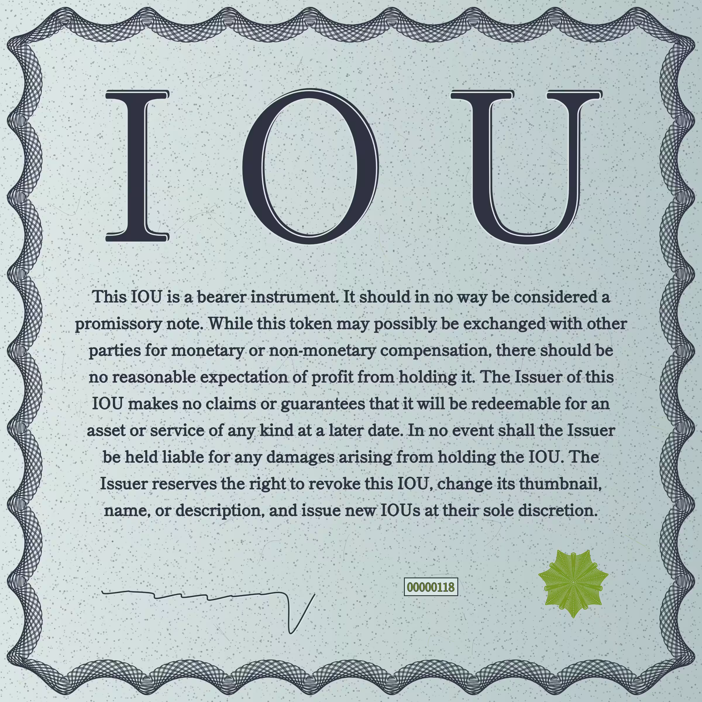IOU #118