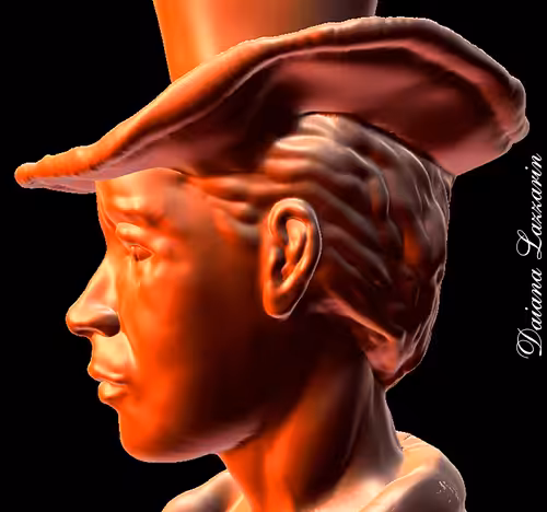 Bust of Amazon Rosa II (Detail of face)