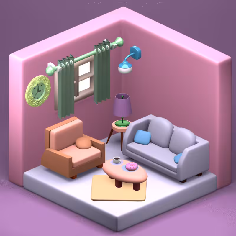 3D Fantasy Living room #19