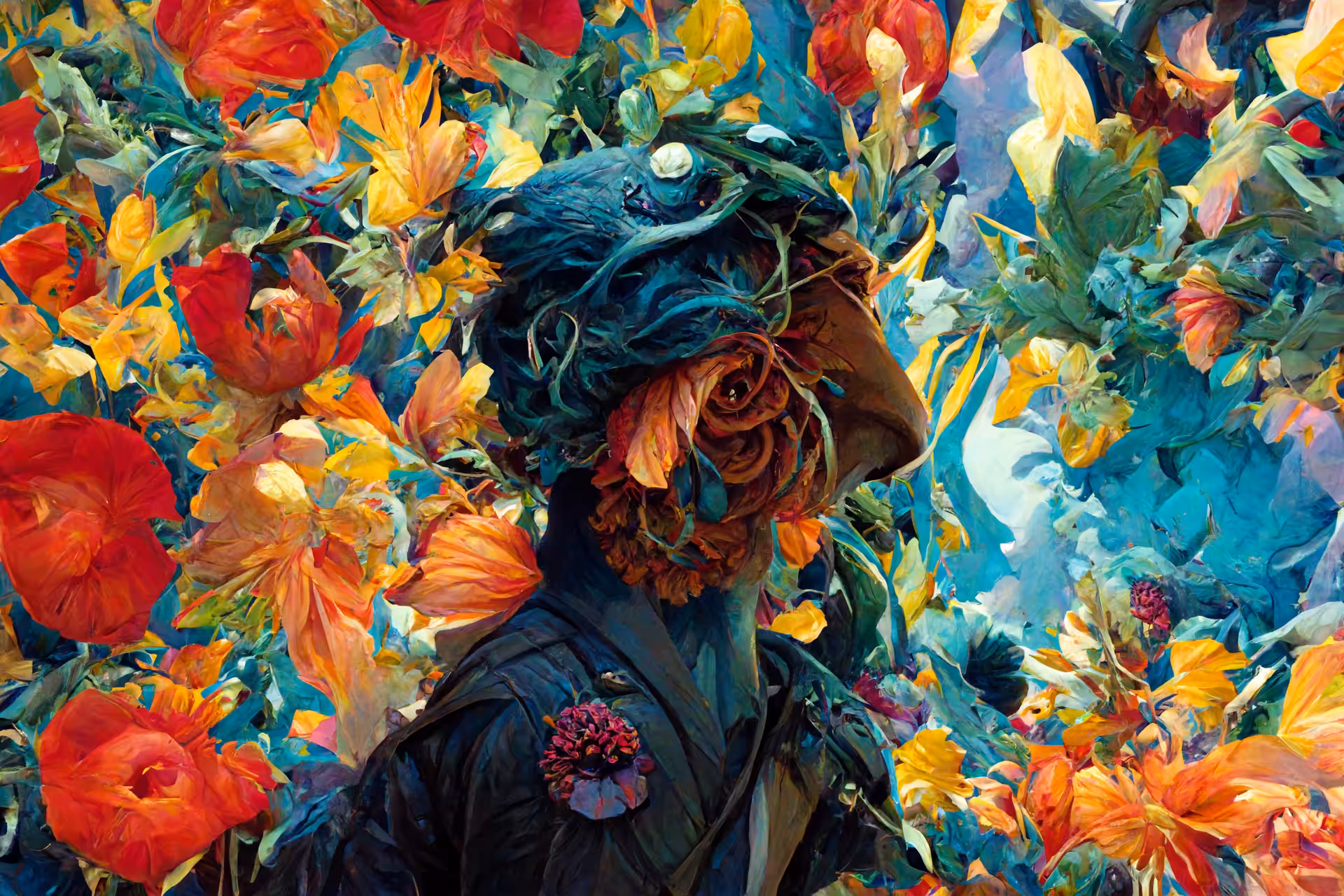 Parrot Among the Blooms
