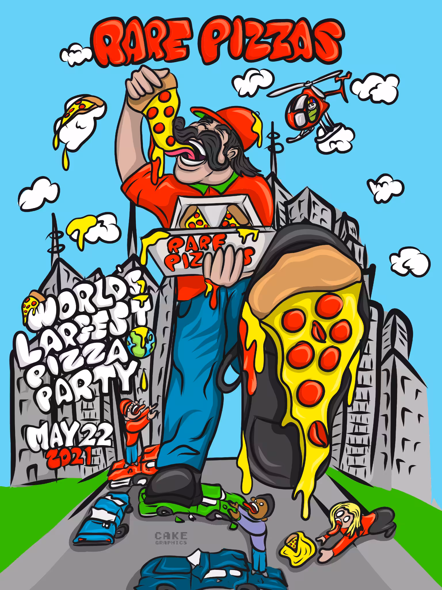 Rare Pizzas Free Pizza Day Commemorative Poster 2021