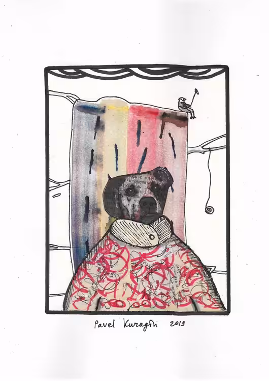 Dog in the red pajamas