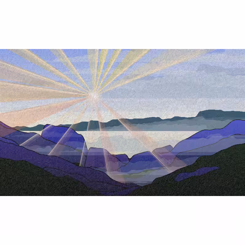 Sunrise over a Mountain Lake #69