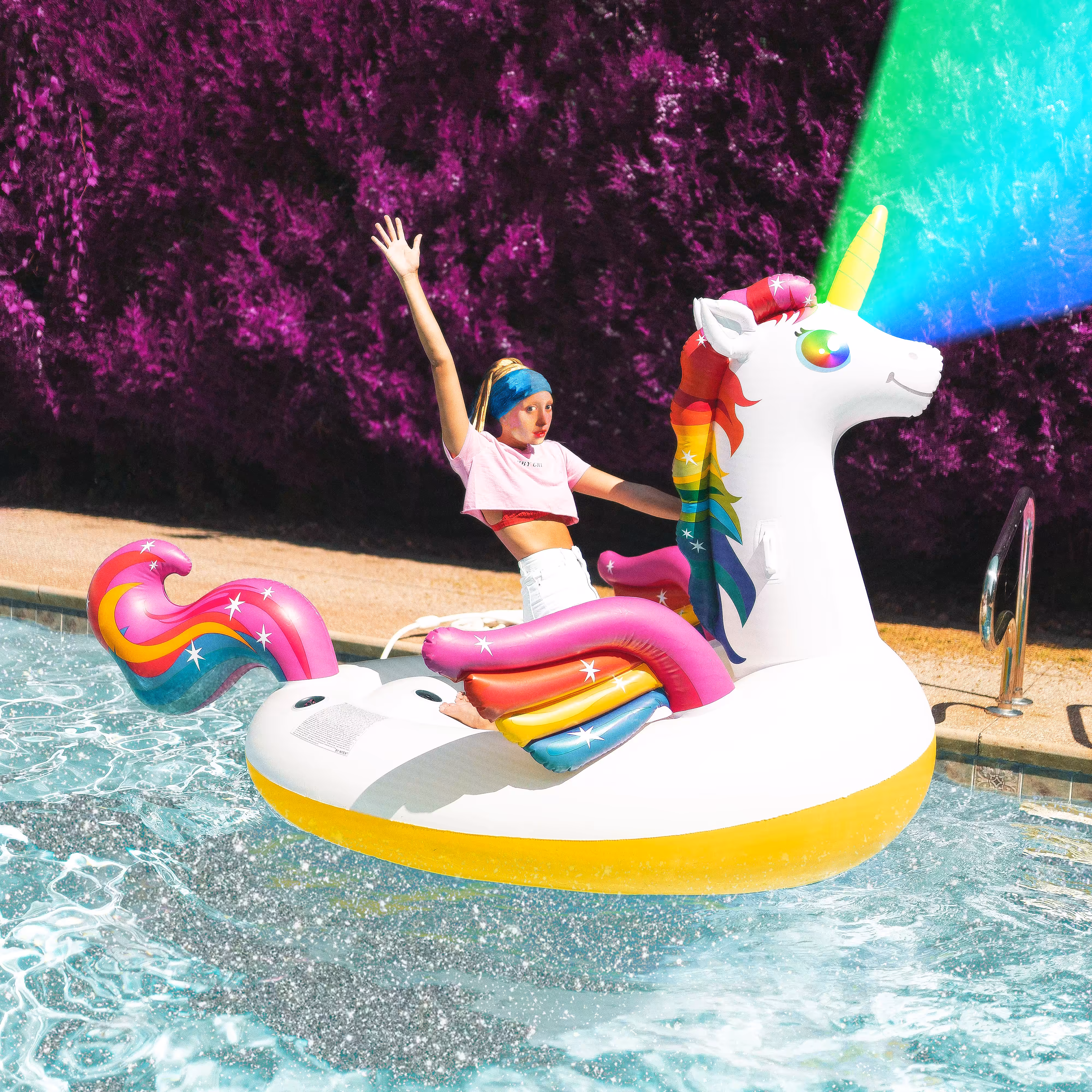 Girl with a Rainbow unicorn