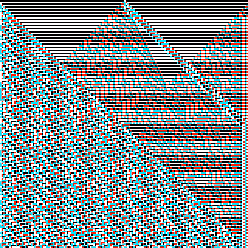 RGB Elementary Cellular Automaton #599