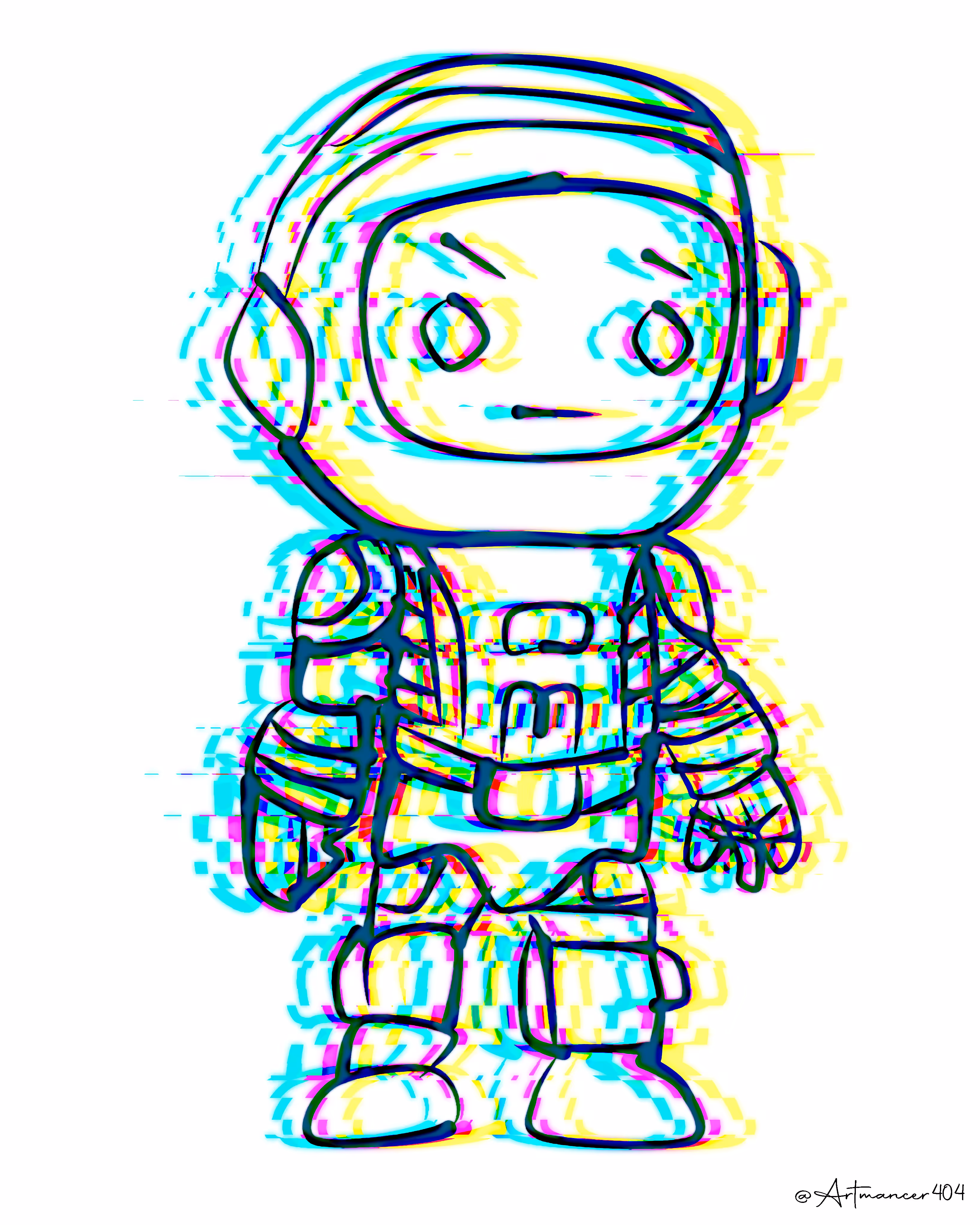 Glitched Sketch "Never Fear" #SKC005GS