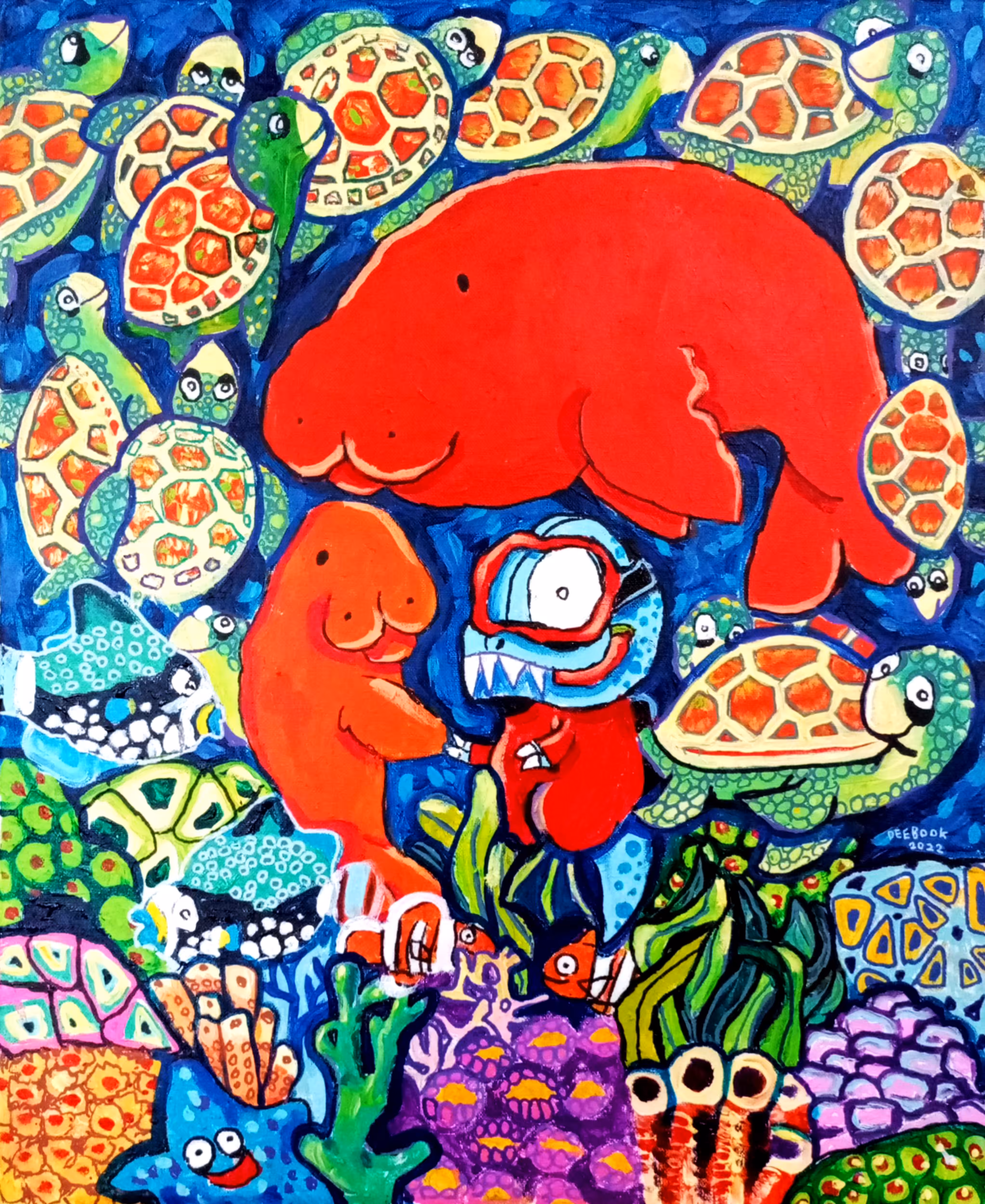 Happy dugong family