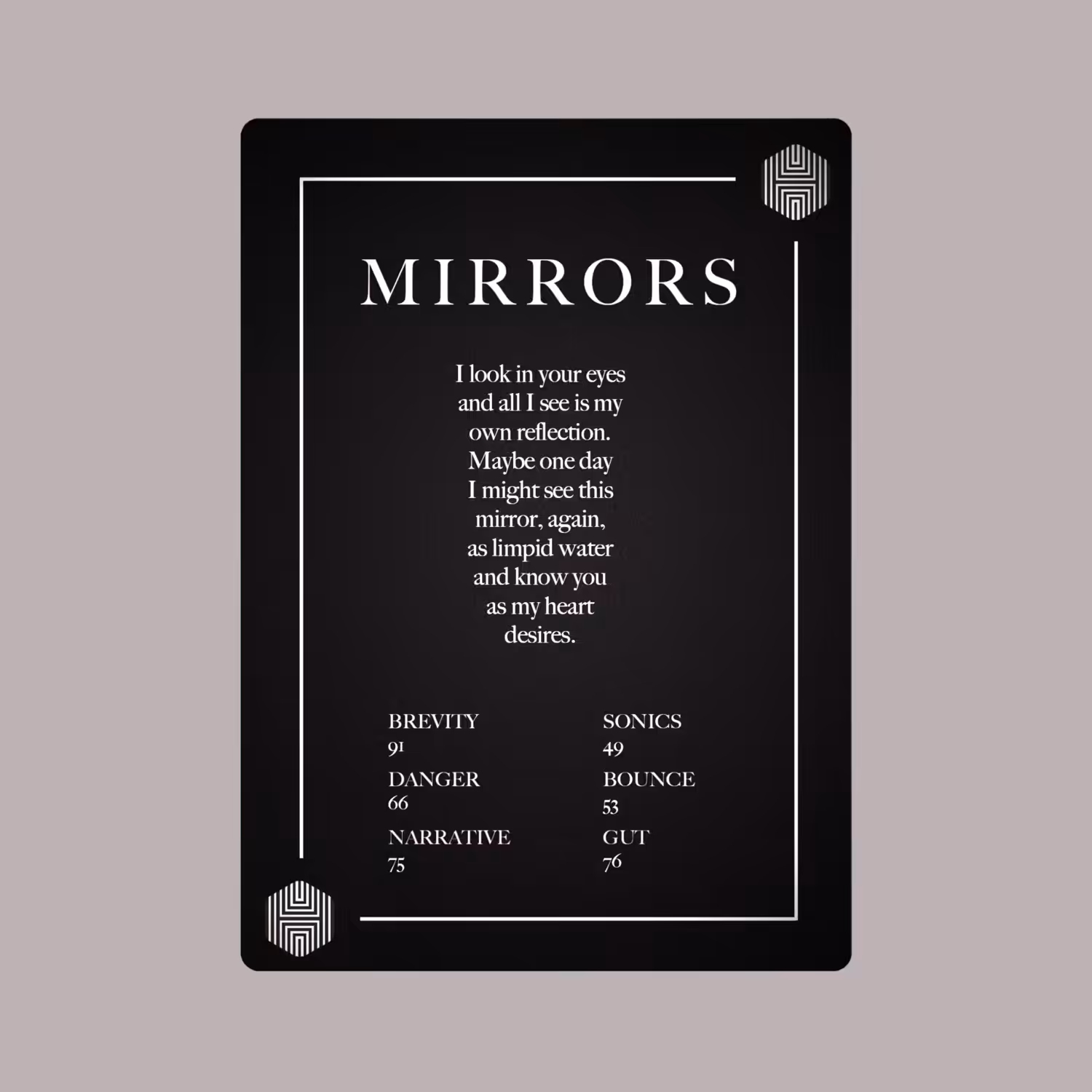 POETRY CARDS VOL 1 | META/VERSE: 020 - MIRRORS