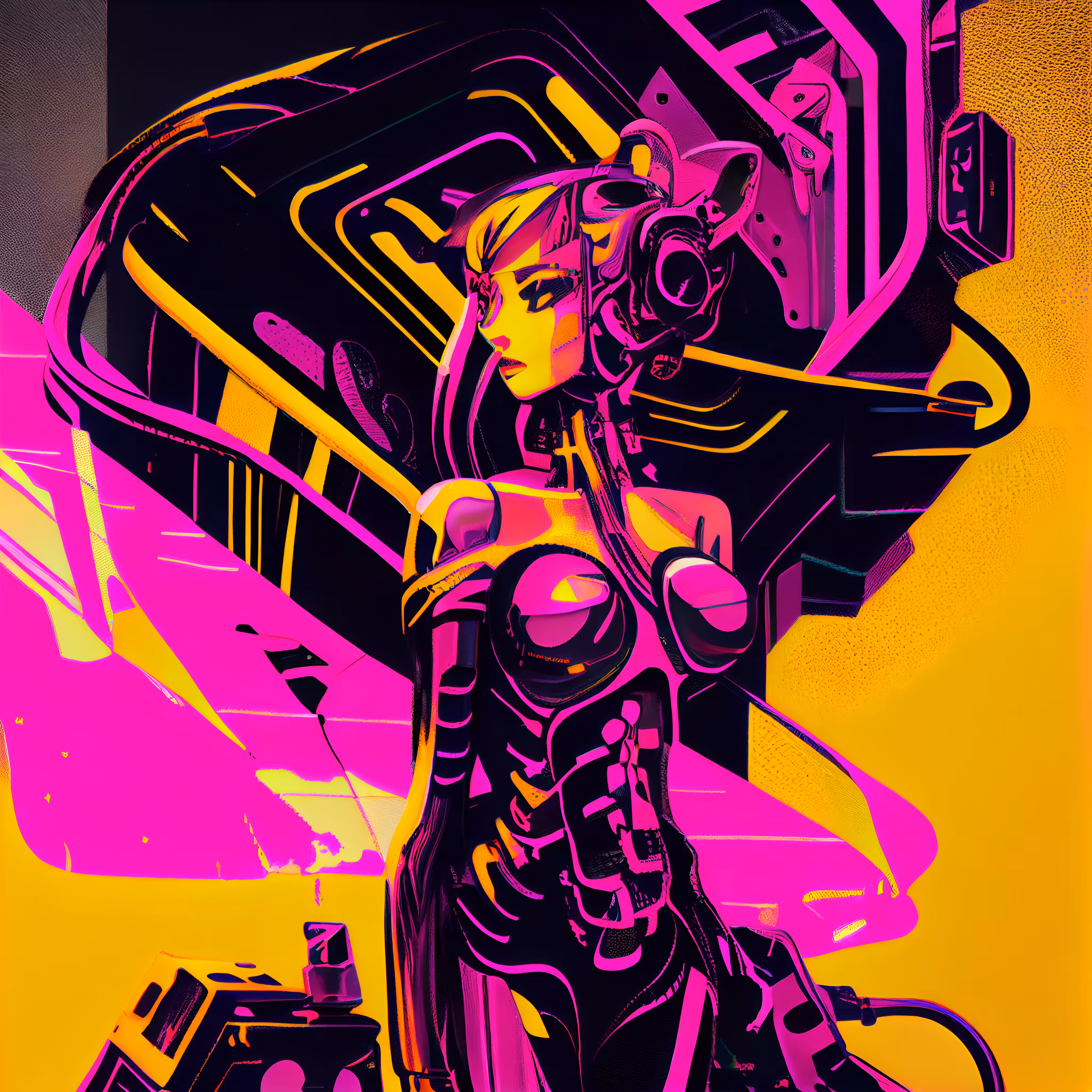 In the yellow-pink space
