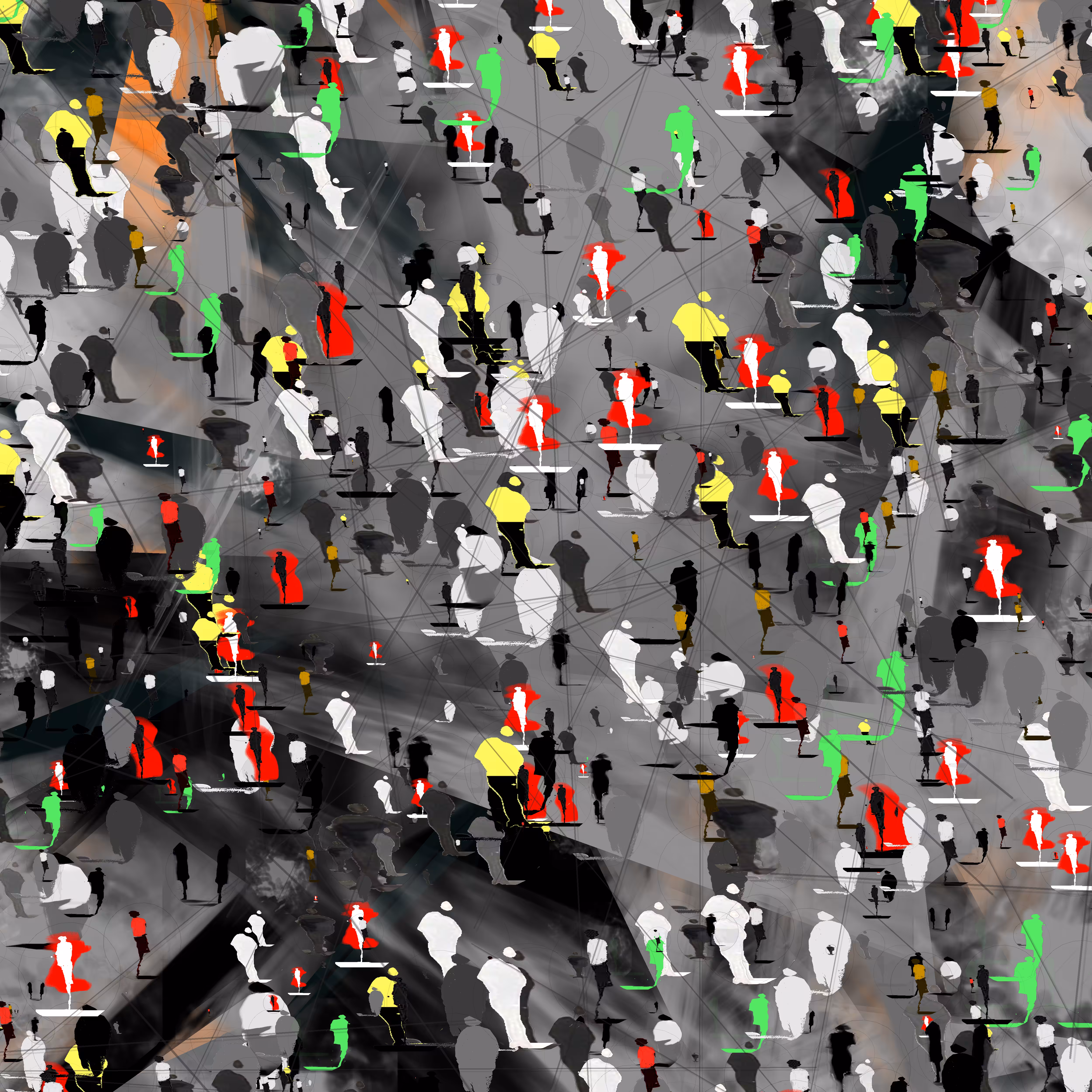 Generative Arts: People on the street #07 generative Art by P5js and ArtH2O
