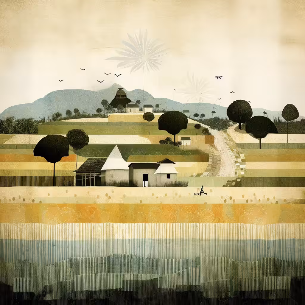 Village in the meadow