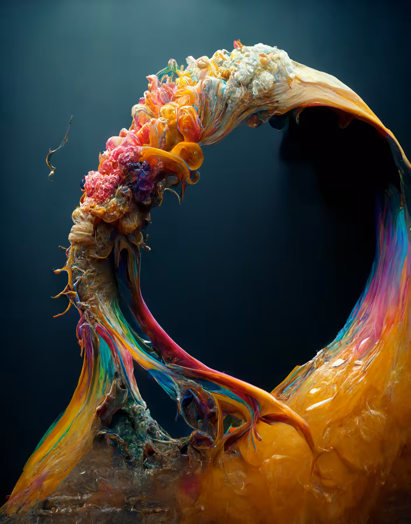 3D abstract scuplture organic 🍉🍇🥑