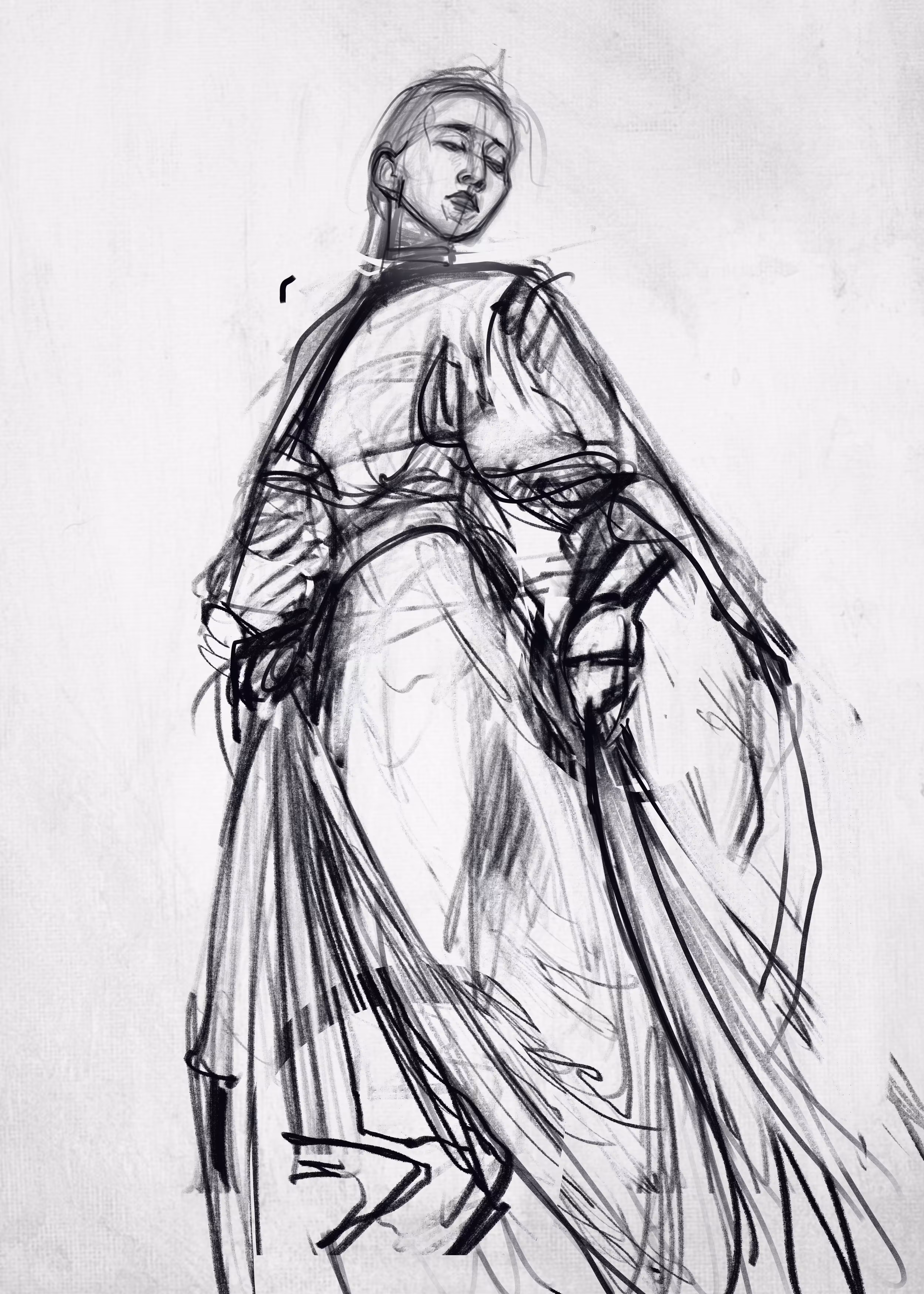 The folds of her dress Sketch