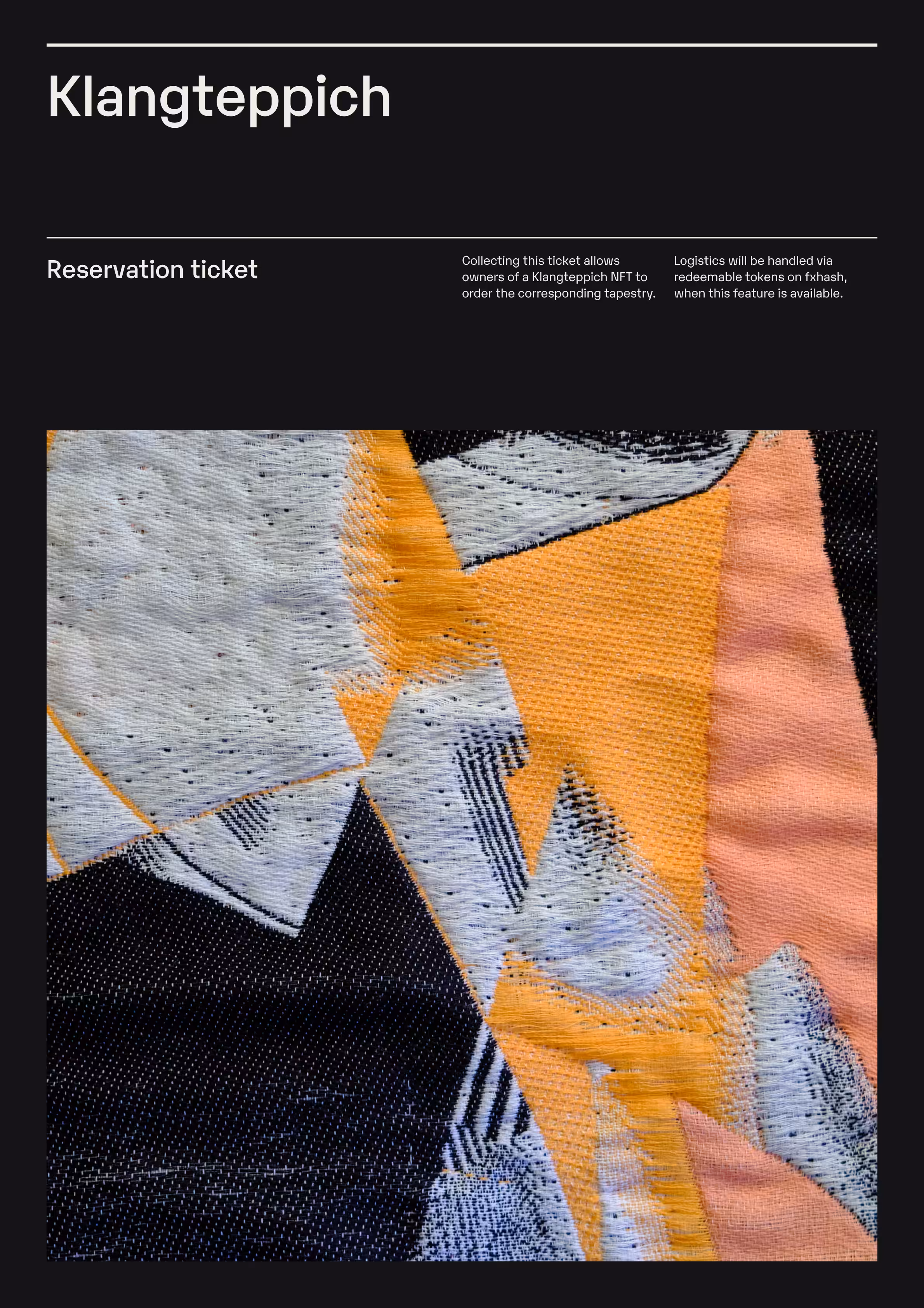 Klangteppich — Reservation ticket