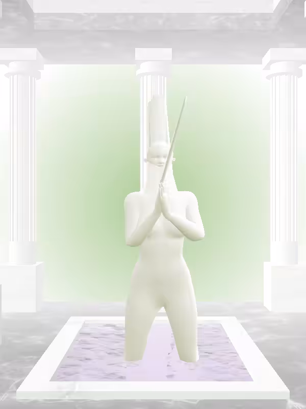 HeavenComputer: The Praying Matte Green Woman #6287