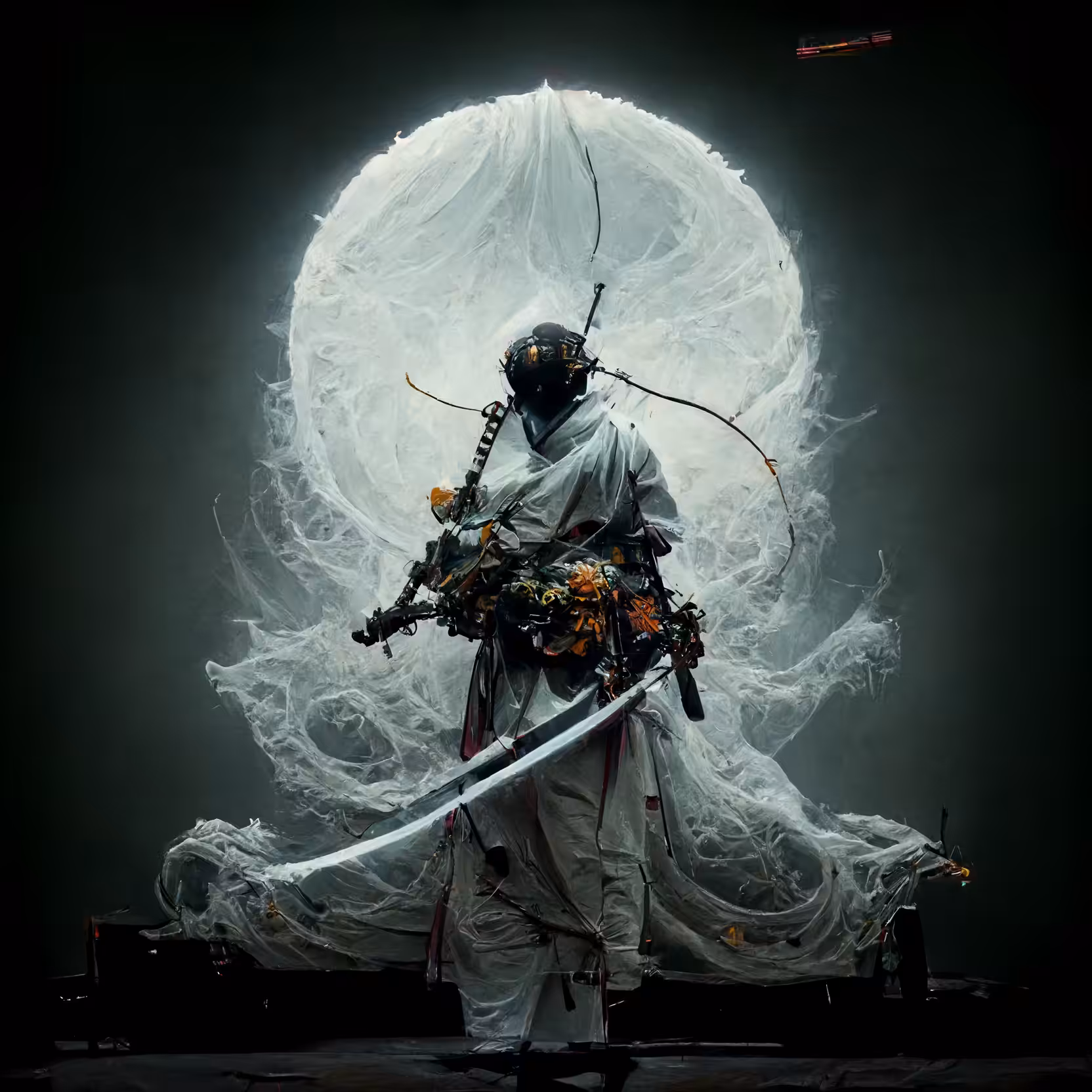 The samurai in his flowing robe