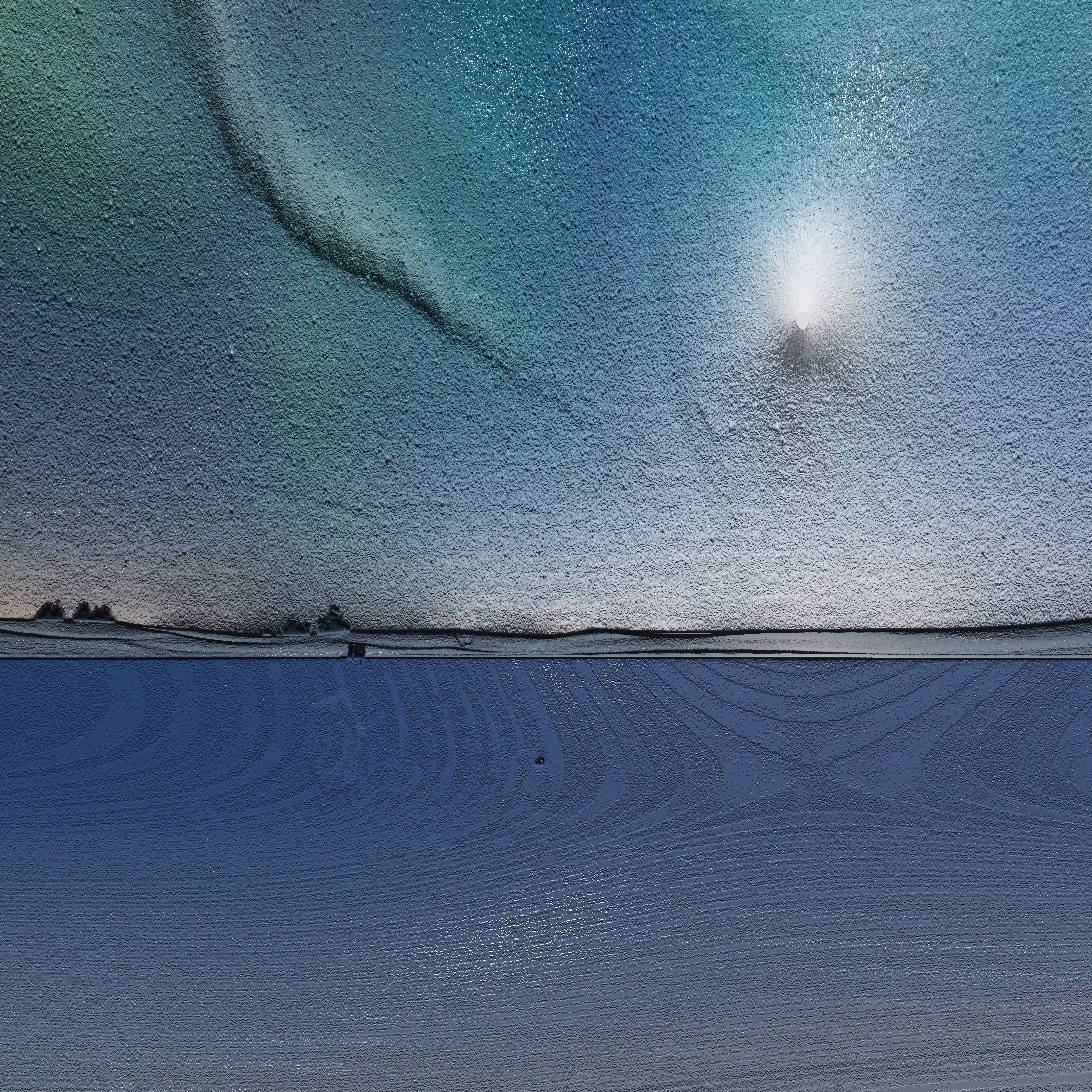 Looking Back at the Shore from the Sea