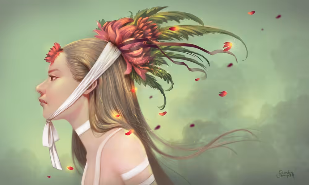 Woman with flowers #1