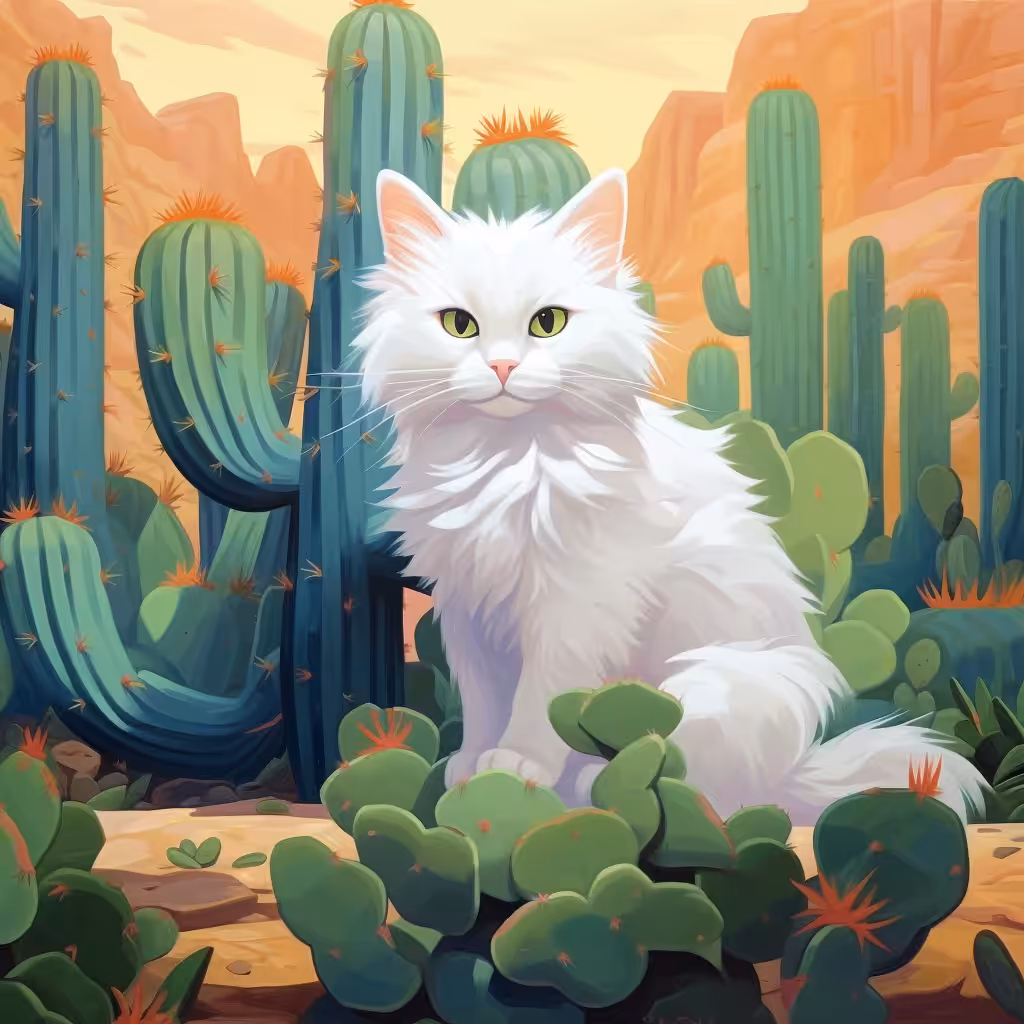 Cat in cacti